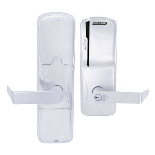 AD200-CY-50-MS-RHO-RD-625 Schlage Office Magnetic Stripe(Swipe) Lock with Rhodes Lever in Bright Chrome
