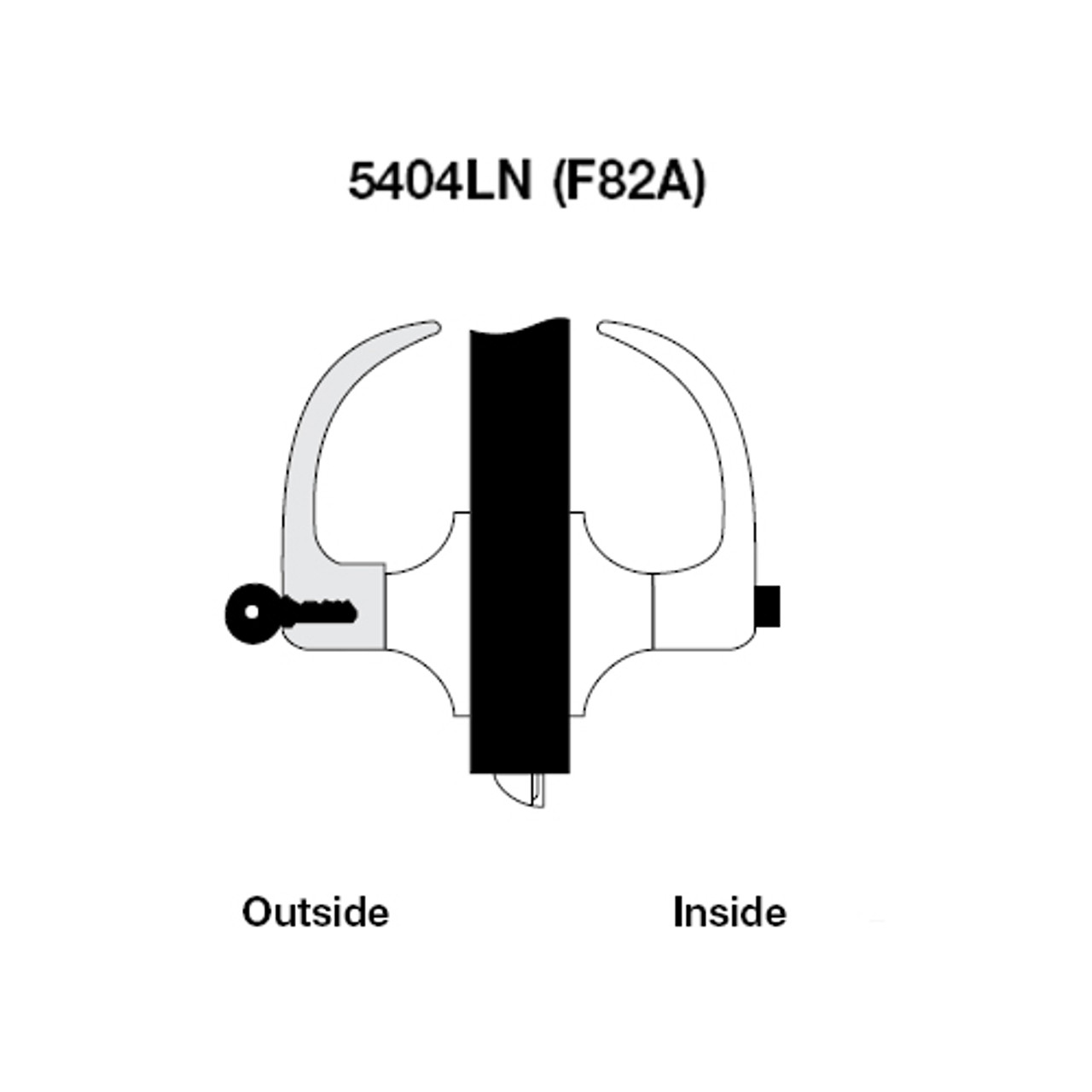 MO5404LN-606 Yale 5400LN Series Single Cylinder Entry Cylindrical Lock with Monroe Lever in Satin Brass