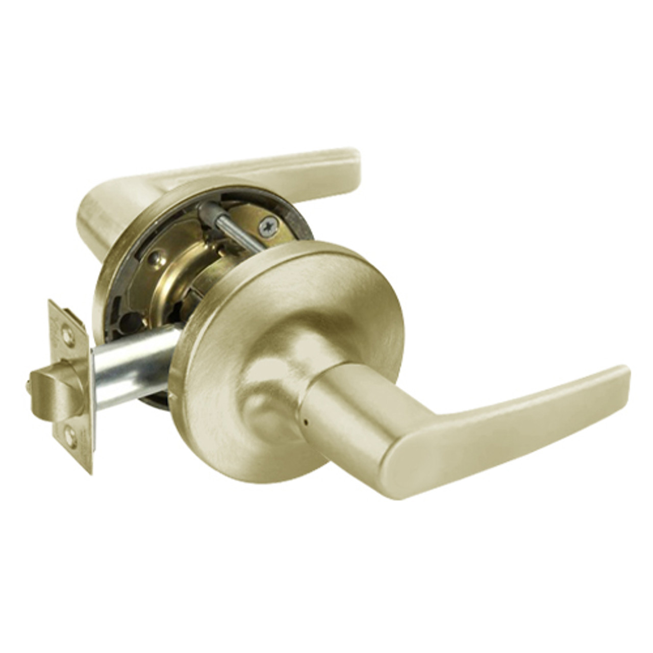MO5405LN-606 Yale 5400LN Series Single Cylinder Storeroom or Closet Cylindrical Lock with Monroe Lever in Satin Brass
