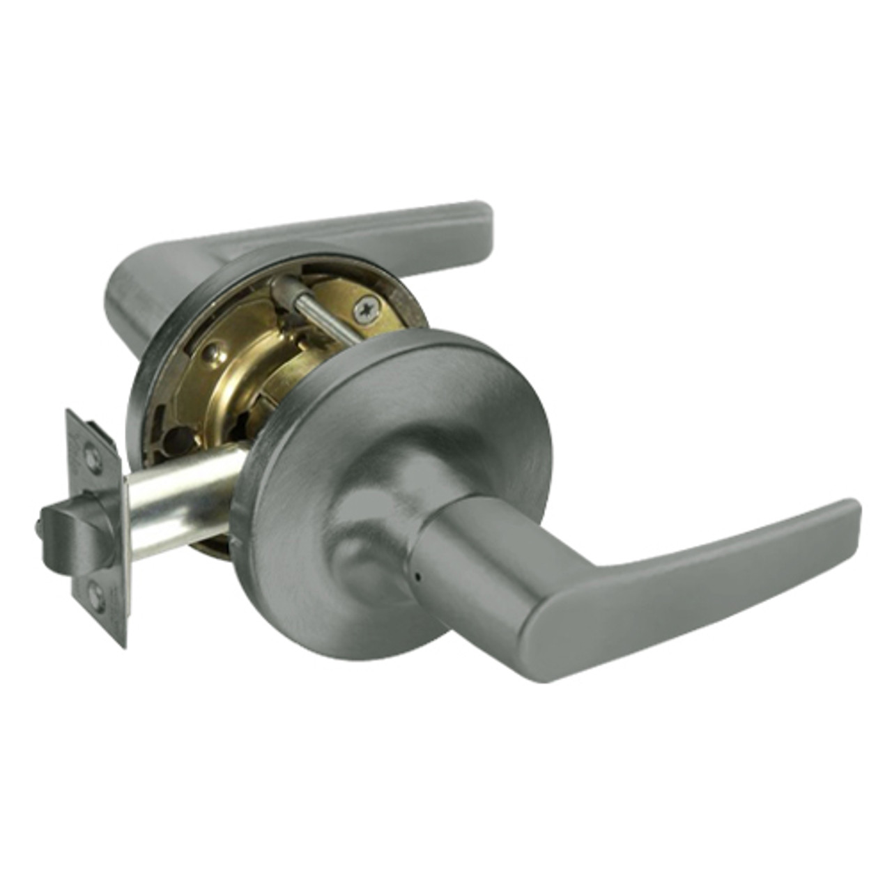 MO5405LN-620 Yale 5400LN Series Single Cylinder Storeroom or Closet Cylindrical Lock with Monroe Lever in Antique Nickel