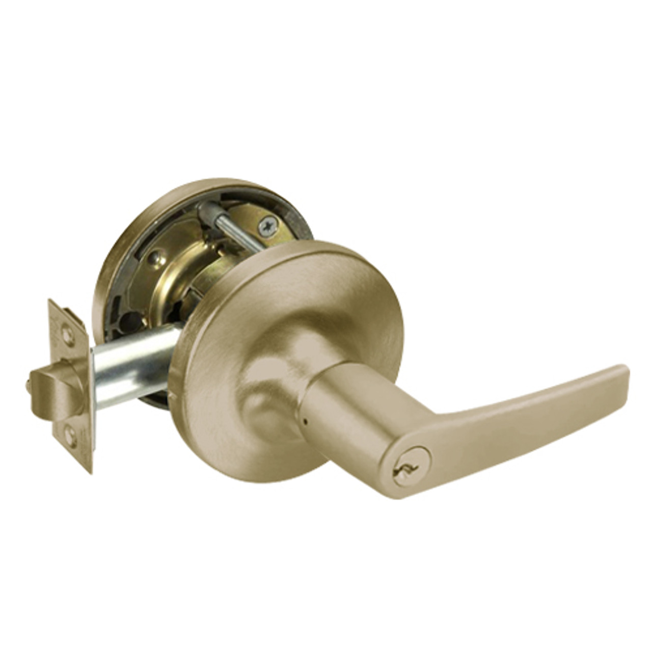 MO5429LN-609 Yale 5400LN Series Single Cylinder Communicating Classroom Cylindrical Lock with Monroe Lever in Antique Brass