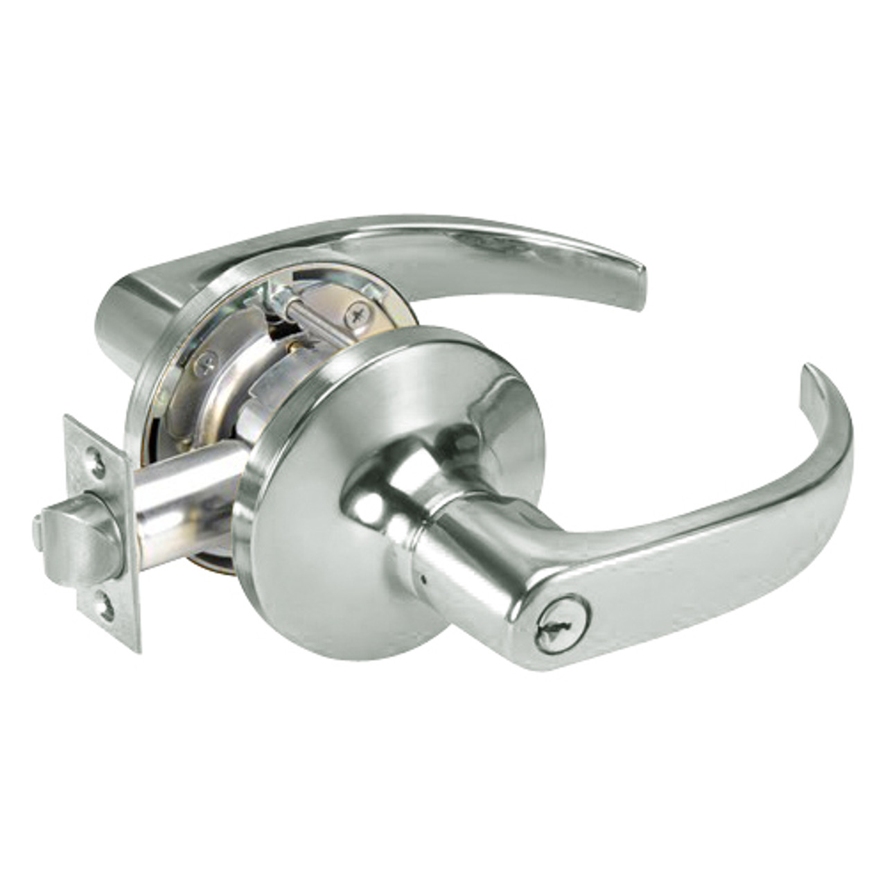 PB5404LN-619 Yale 5400LN Series Single Cylinder Entry Cylindrical Lock with Pacific Beach Lever in Satin Nickel