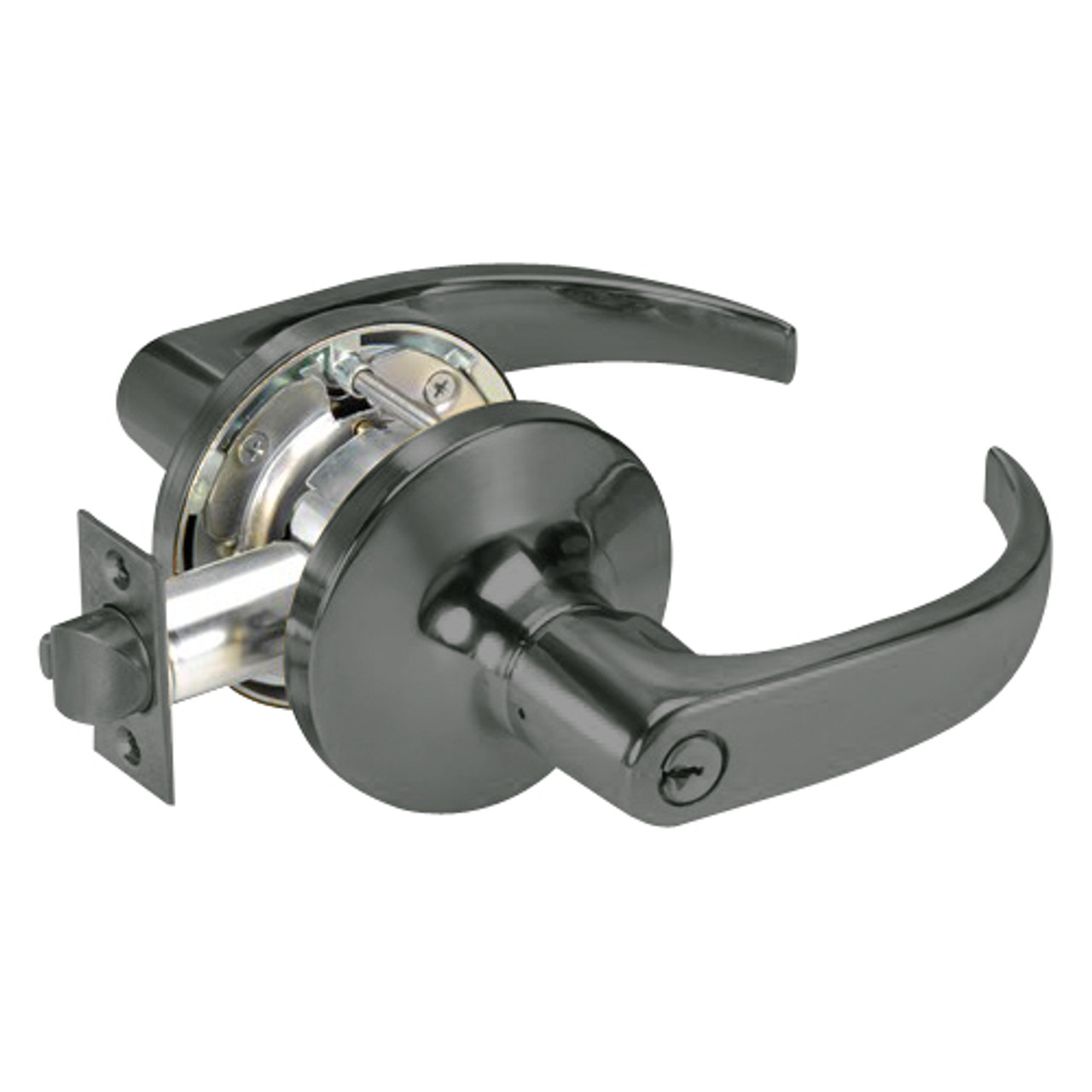 PB5405LN-620 Yale 5400LN Series Single Cylinder Storeroom or Closet Cylindrical Lock with Pacific Beach Lever in Antique Nickel