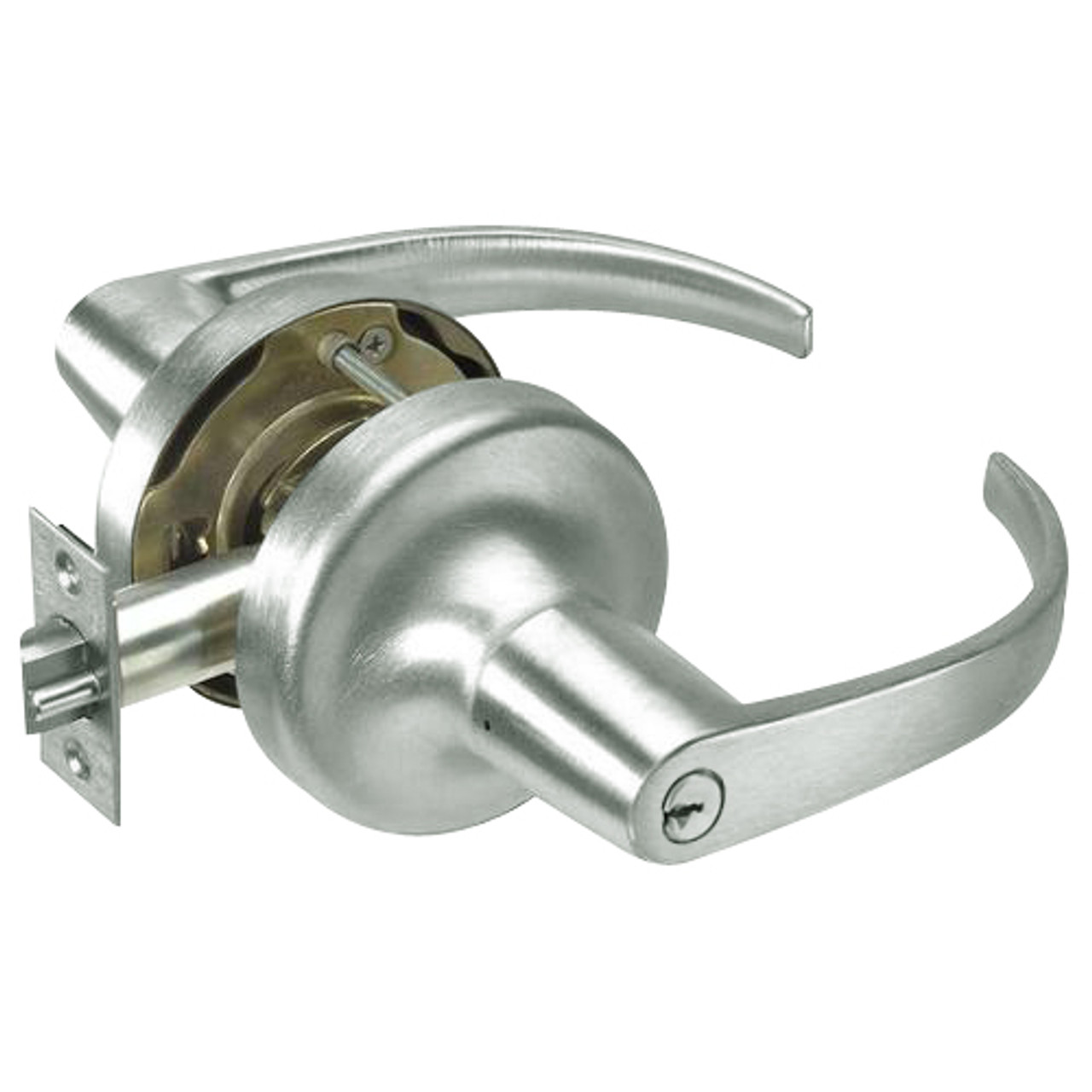 PB5421LN-619 Yale 5400LN Series Double Cylinder Communicating Cylindrical Lock with Pacific Beach Lever in Satin Nickel