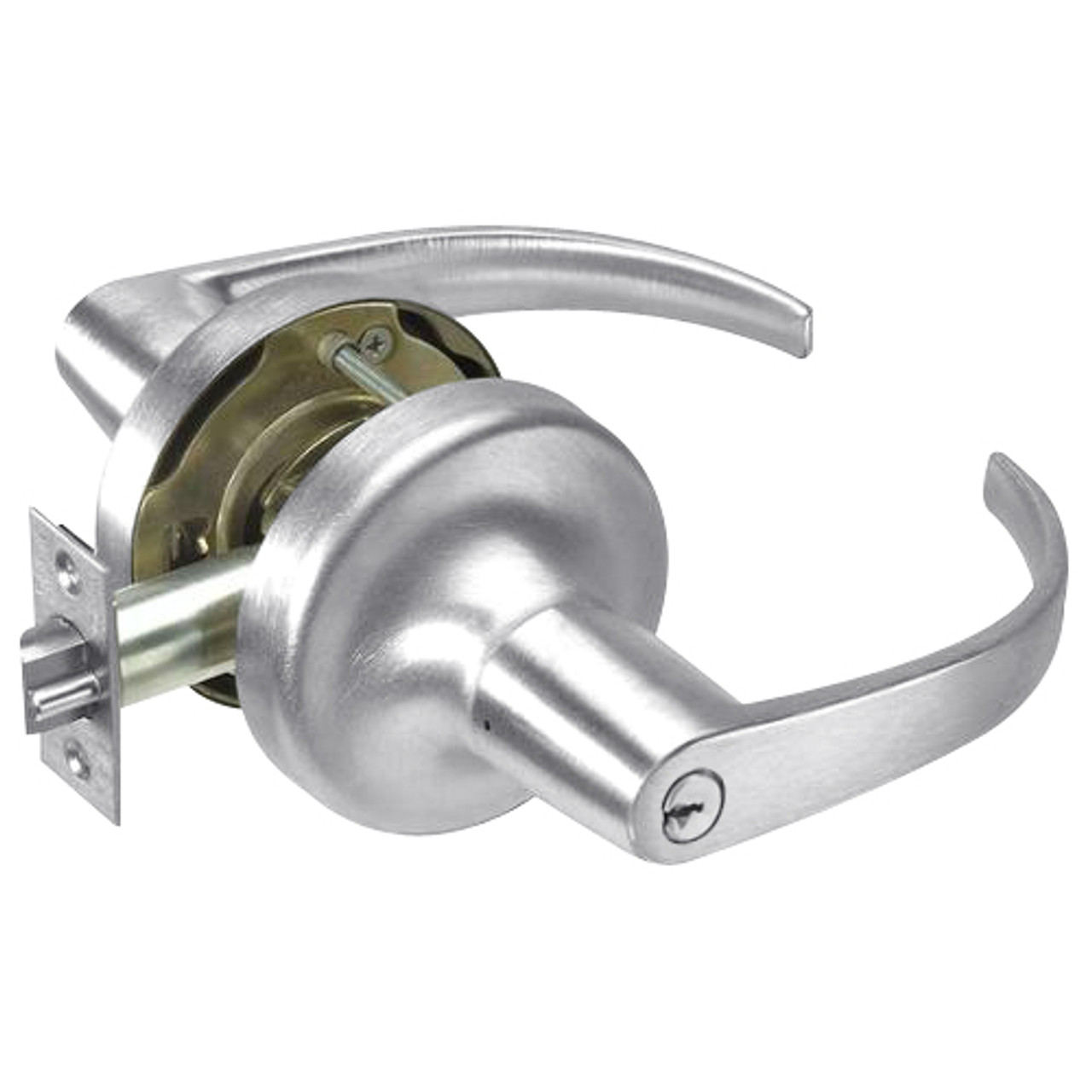 PB5430LN-625 Yale 5400LN Series Double Cylinder Utility or Institutional Cylindrical Lock with Pacific Beach Lever in Bright Chrome