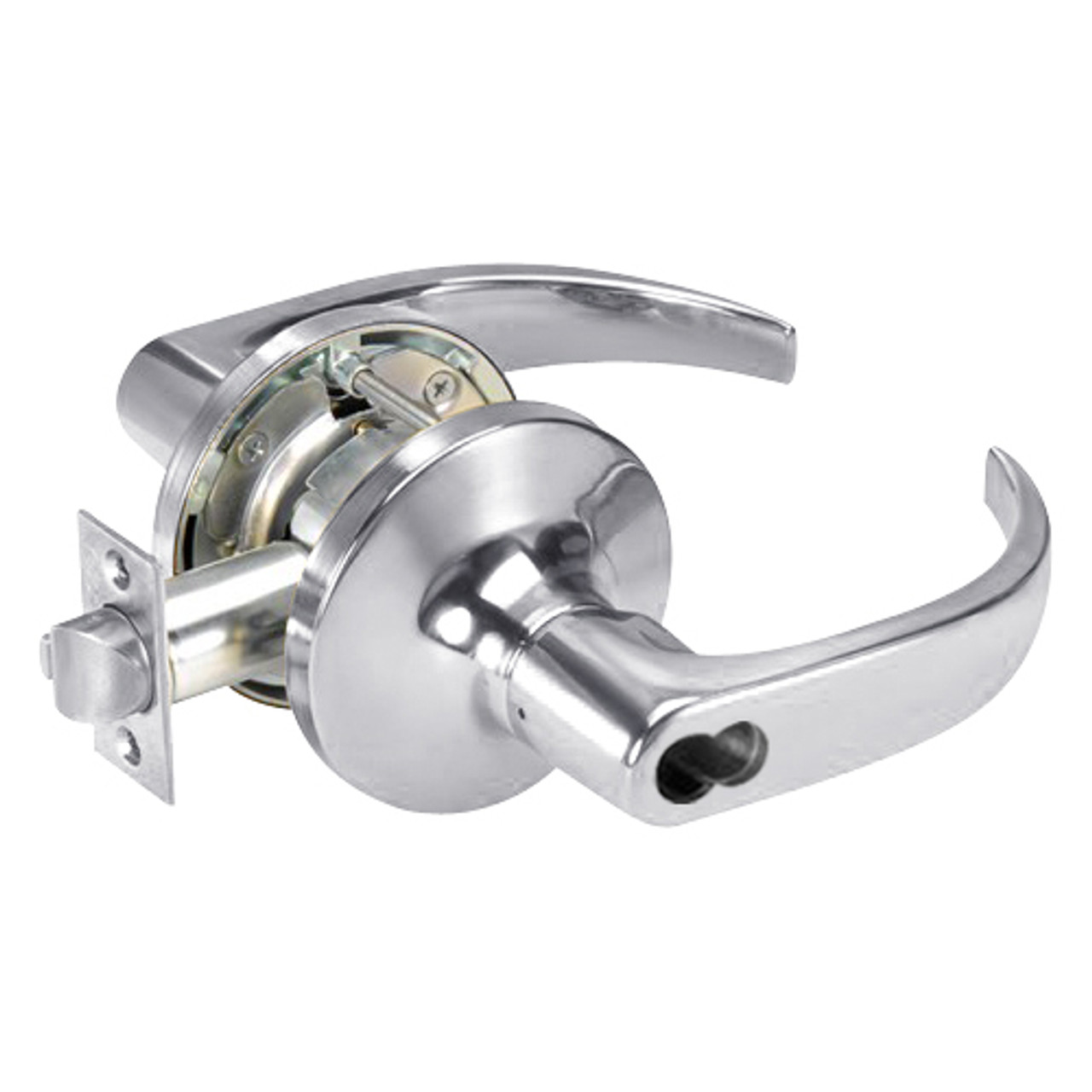 B-PB5408LN-625 Yale 5400LN Series Single Cylinder Classroom Cylindrical Locks with Pacific Beach Lever Prepped for SFIC in Bright Chrome