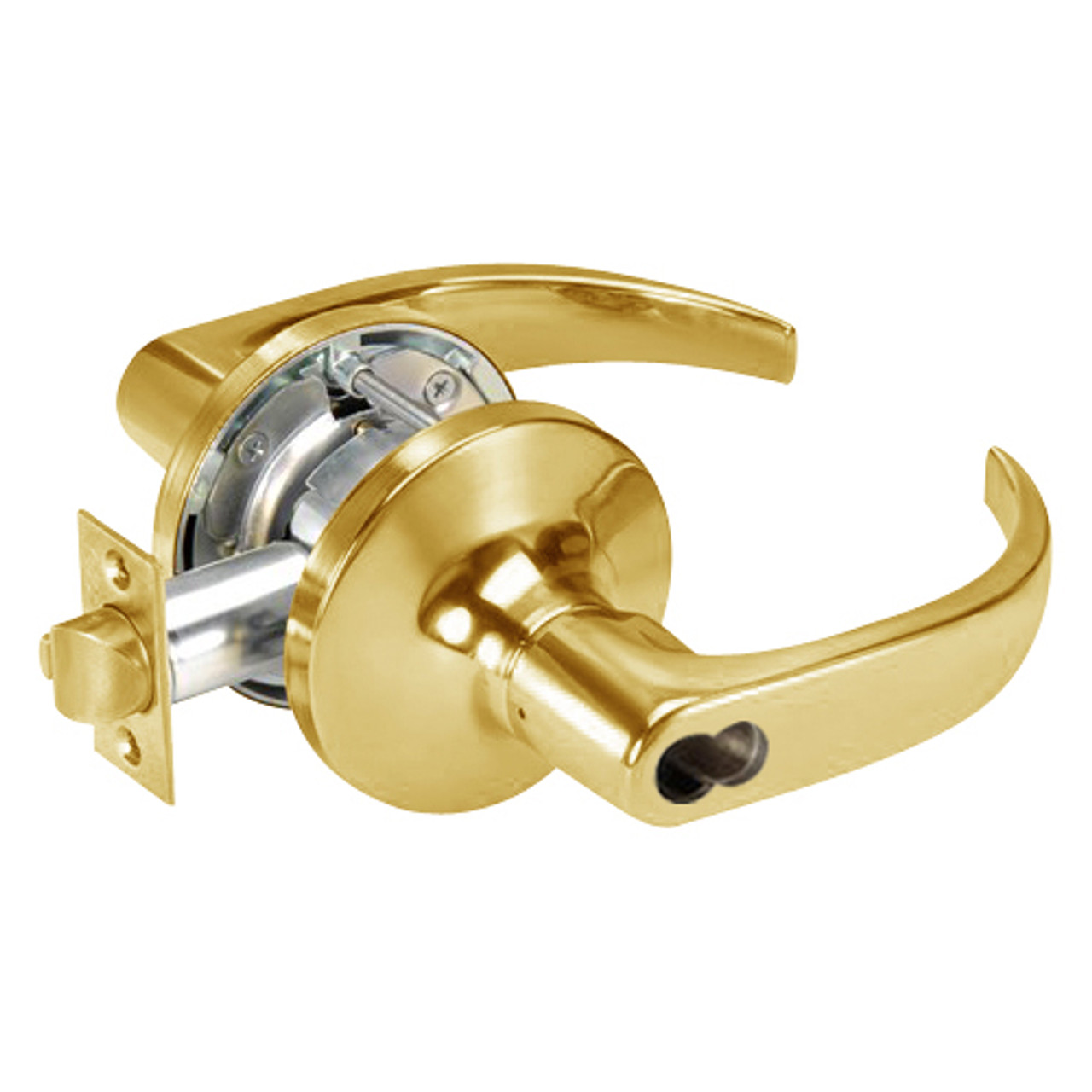 B-PB5422LN-605 Yale 5400LN Series Single Cylinder Corridor Cylindrical Locks with Pacific Beach Lever Prepped for SFIC in Bright Brass