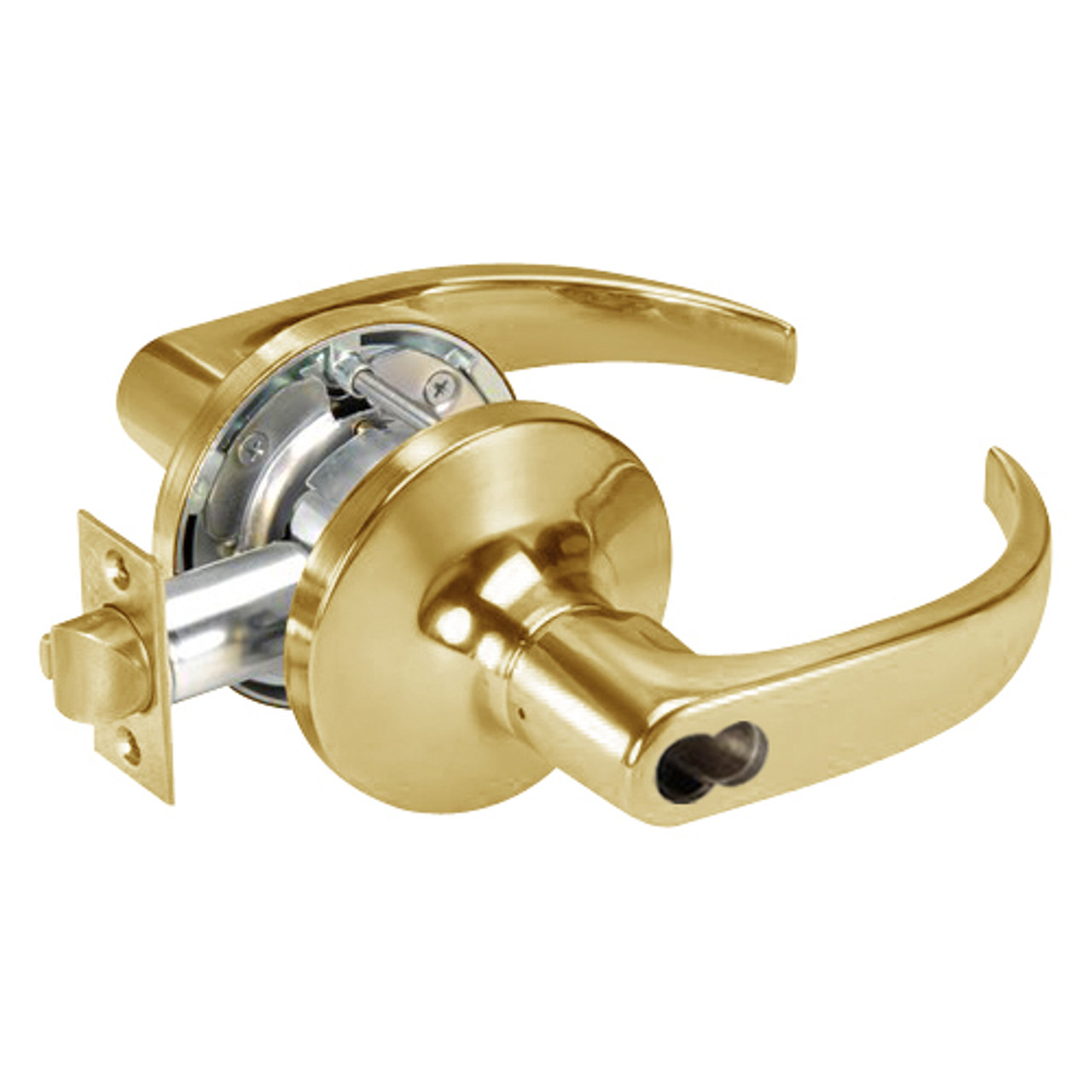 SI-PB5404LN-606 Yale 5400LN Series Single Cylinder Entry Cylindrical Locks with Pacific Beach Lever Prepped for Schlage IC Core in Satin Brass