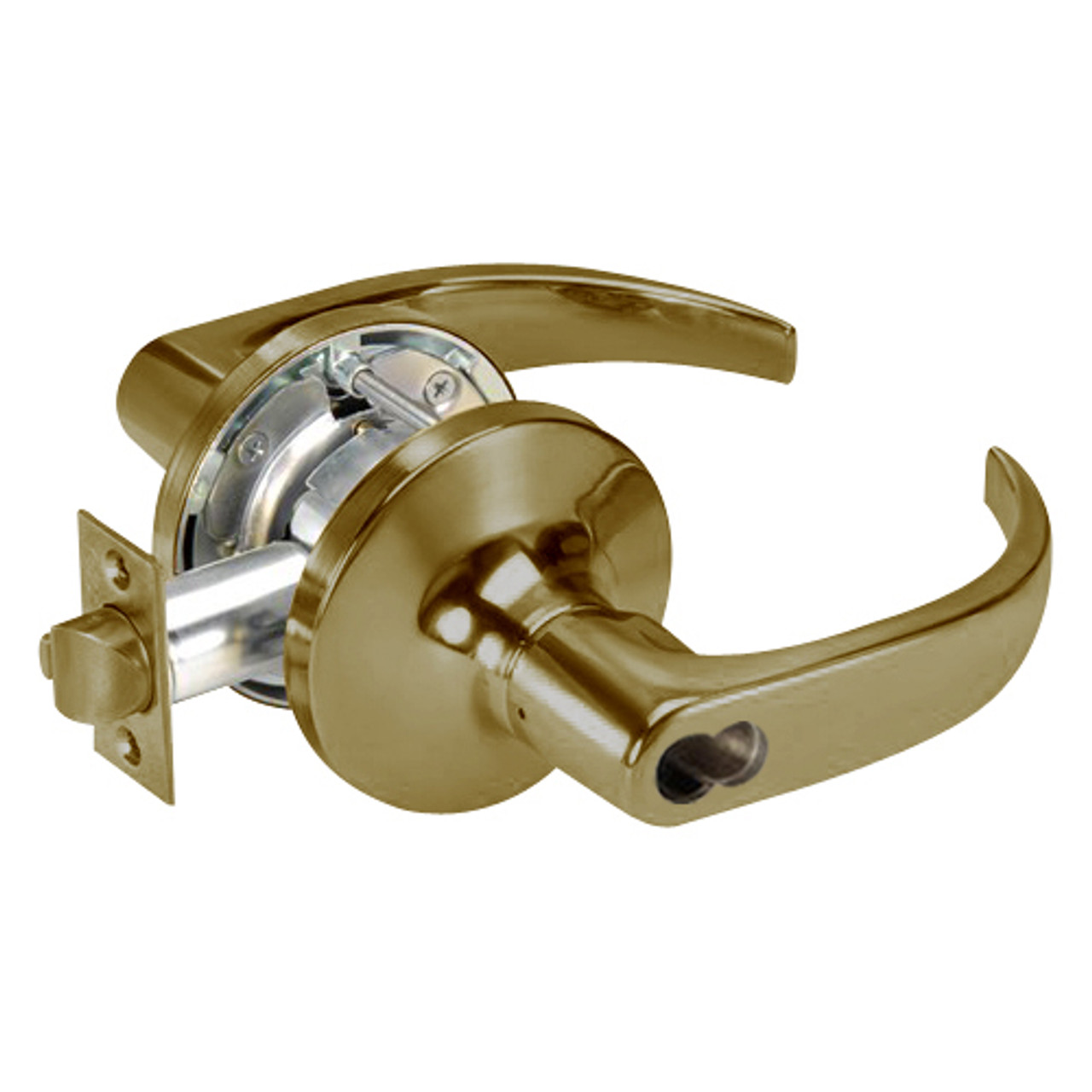 SI-PB5422LN-609 Yale 5400LN Series Single Cylinder Corridor Cylindrical Locks with Pacific Beach Lever Prepped for Schlage IC Core in Antique Brass