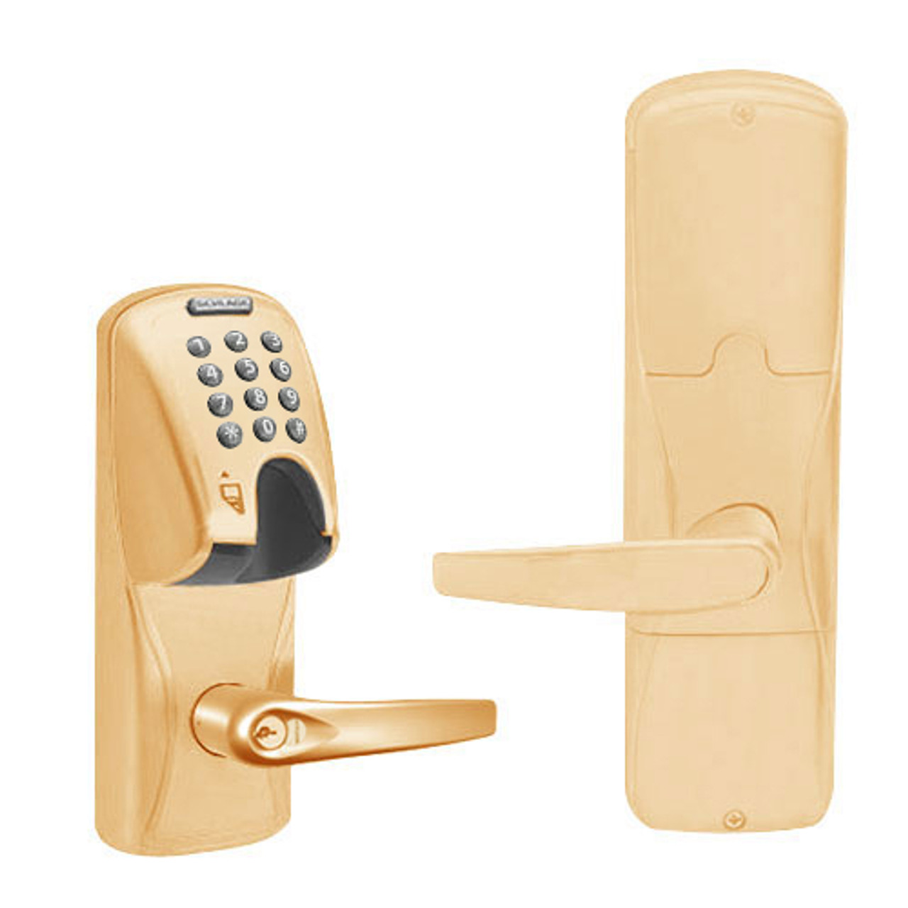 AD200-MS-40-MGK-ATH-RD-612 Schlage Privacy Mortise Magnetic Stripe(Insert) Keypad Lock with Athens Lever in Satin Bronze