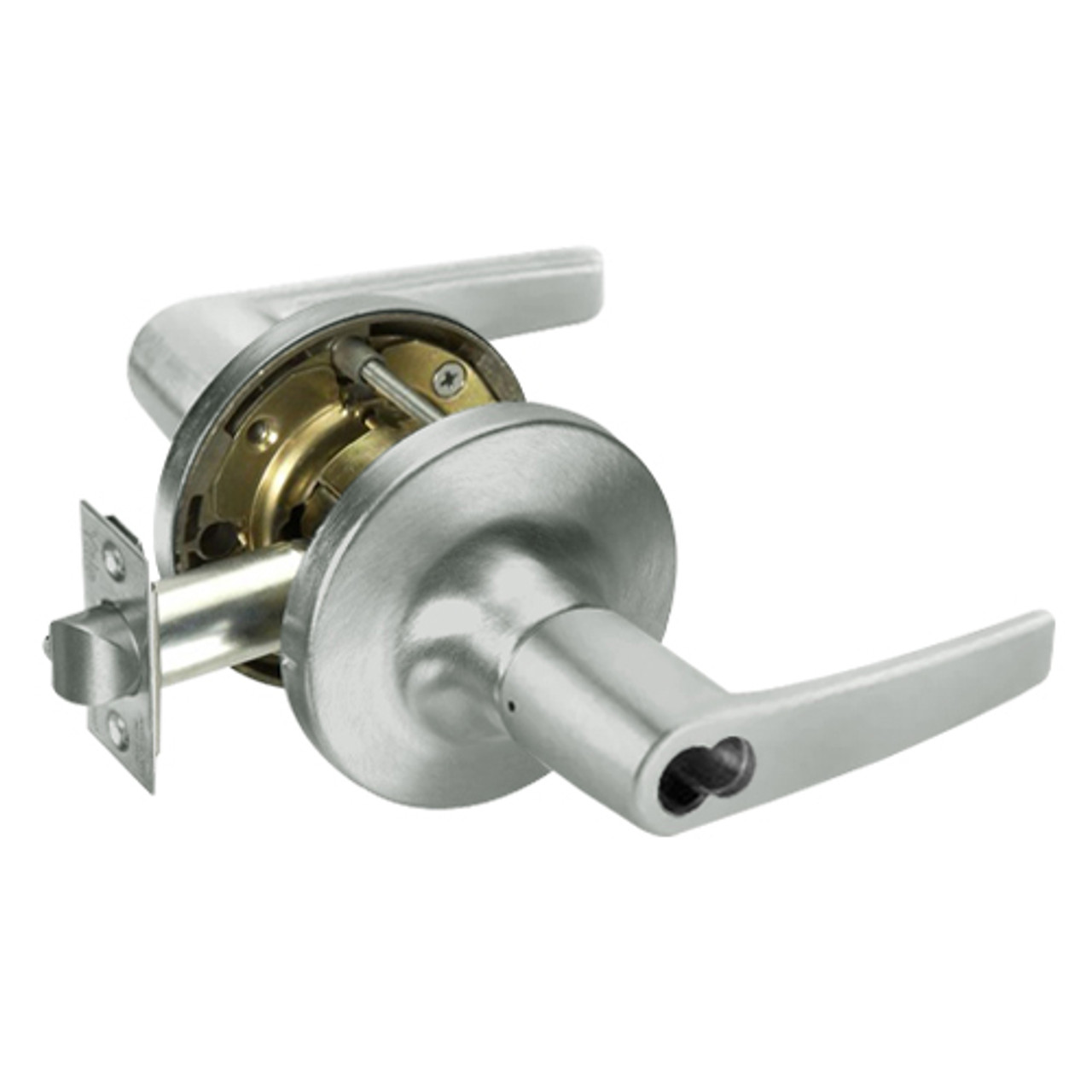 SI-MO5405LN-619 Yale 5400LN Series Single Cylinder Storeroom or Closet Cylindrical Locks with Monroe Lever Prepped for Schlage IC Core in Satin Nickel