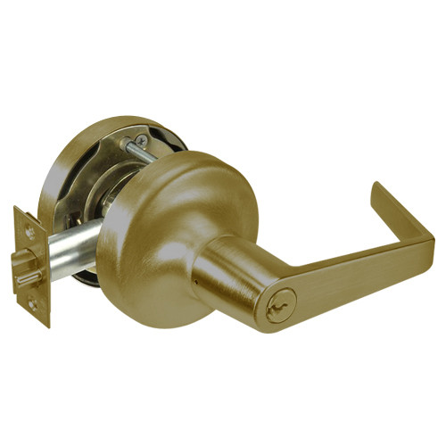 AU5329LN-609 Yale 5300LN Series Single Cylinder Communicating Classroom Cylindrical Lock with Augusta Lever in Antique Brass