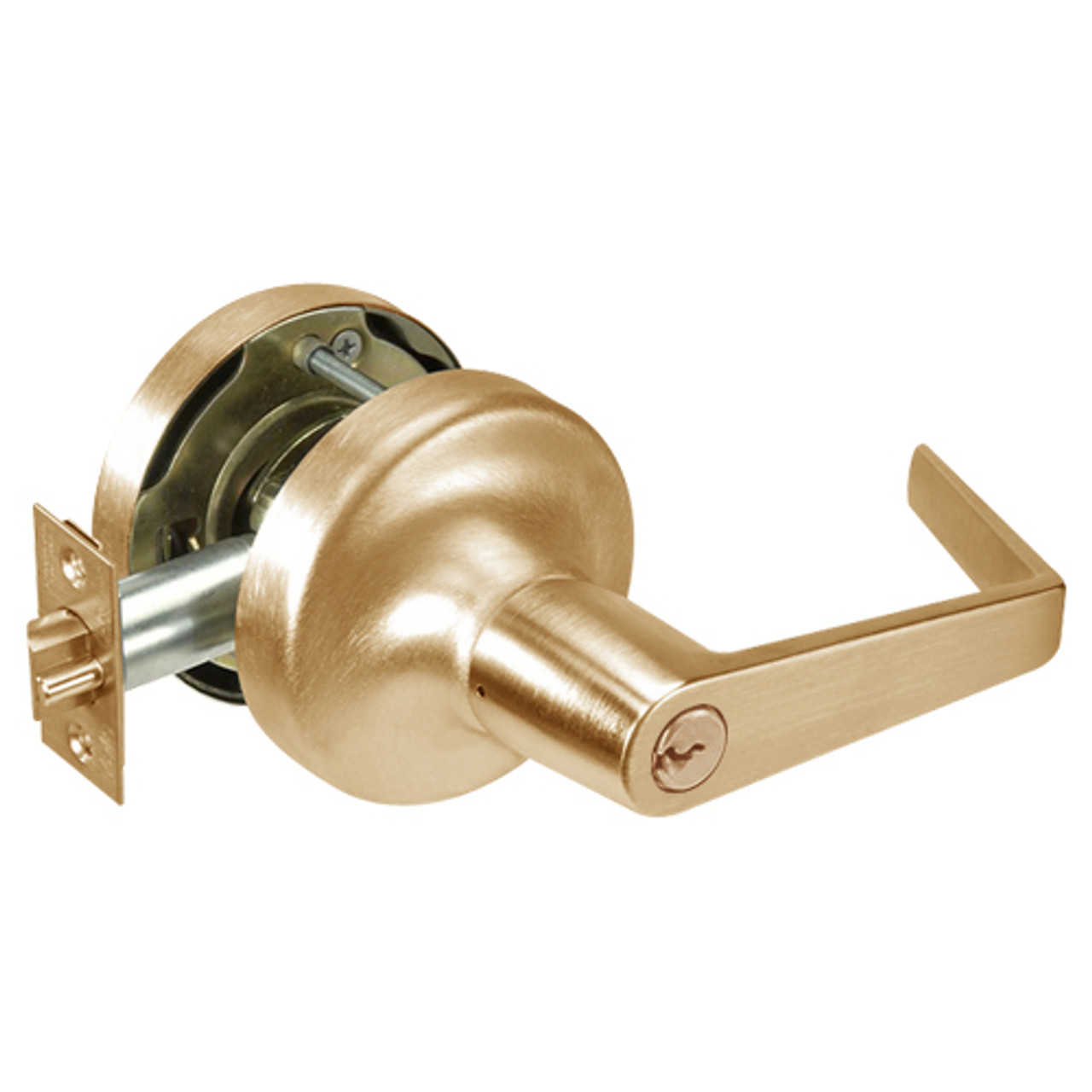 AU5329LN-612 Yale 5300LN Series Single Cylinder Communicating Classroom Cylindrical Lock with Augusta Lever in Satin Bronze