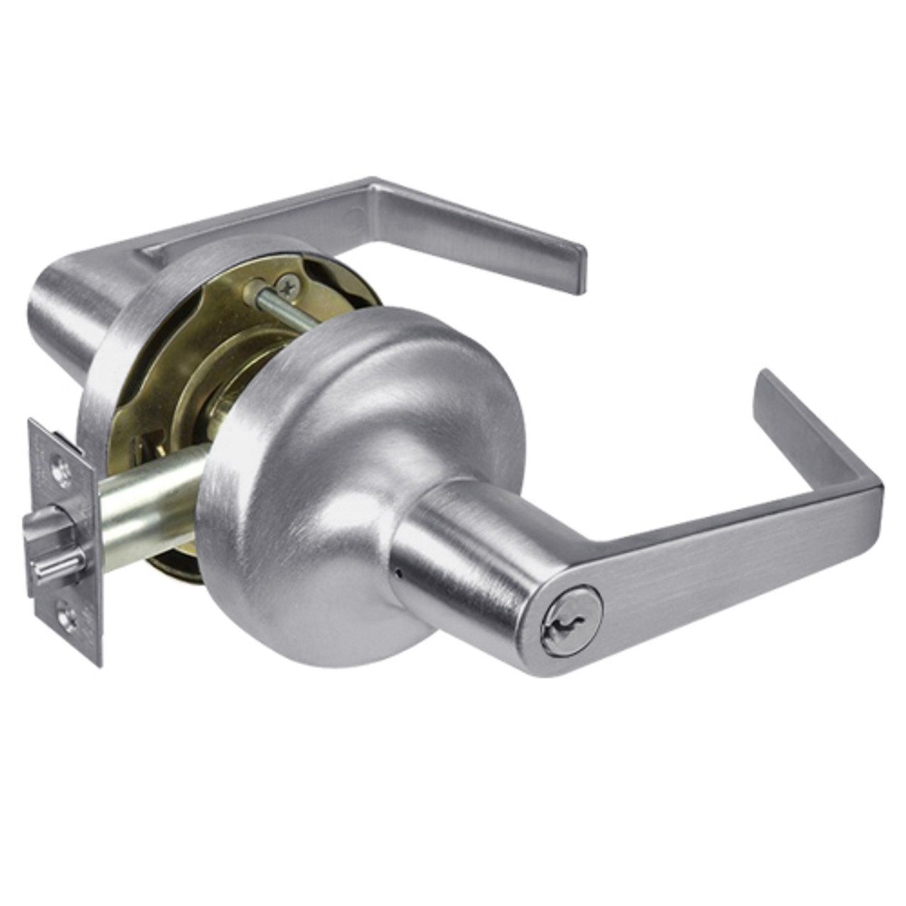 AU5321LN-626 Yale 5300LN Series Double Cylinder Communicating Cylindrical Lock with Augusta Lever in Satin Chrome