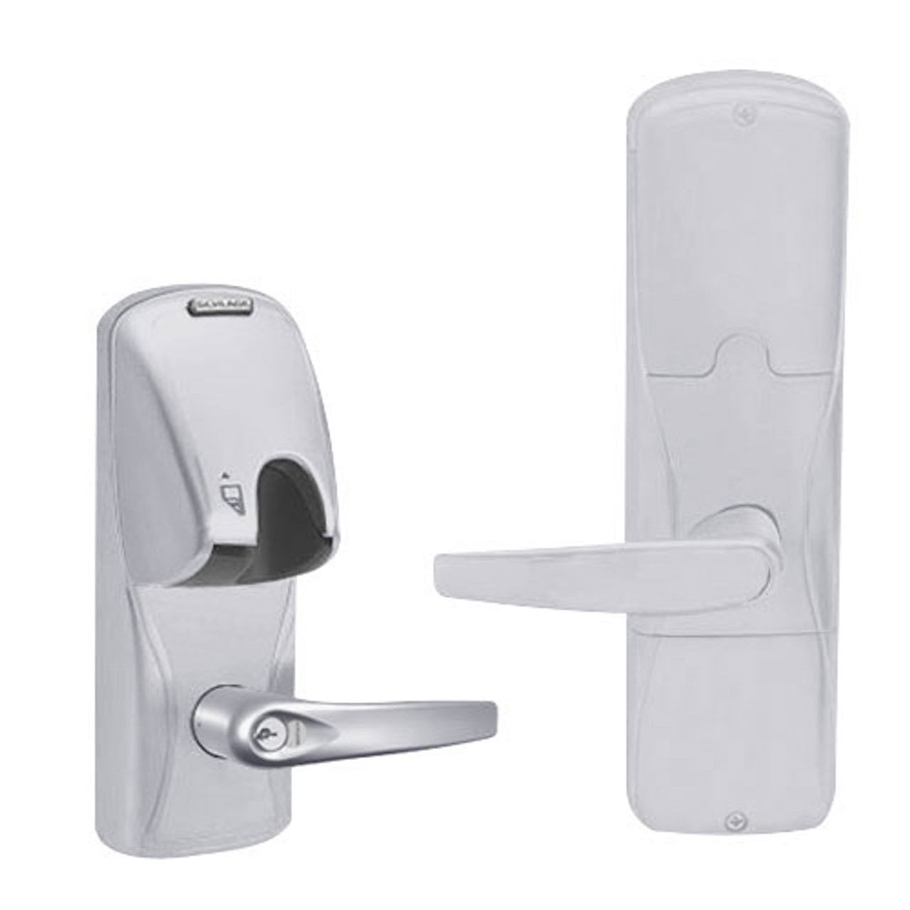 AD200-MS-60-MG-ATH-RD-626 Schlage Apartment Mortise Magnetic Stripe(Insert) Lock with Athens Lever in Satin Chrome