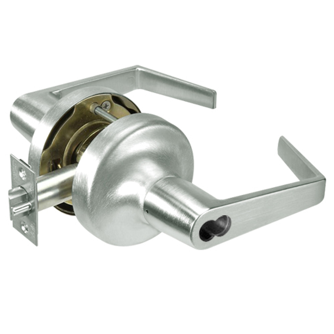 B-AU5304LN-619 Yale 5300LN Series Single Cylinder Entry Cylindrical Lock with Augusta Lever Prepped for SFIC in Satin Nickel