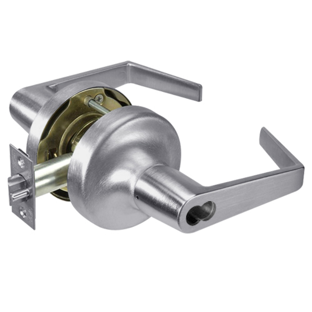 B-AU5305LN-626 Yale 5300LN Series Single Cylinder Storeroom or Closet Cylindrical Lock with Augusta Lever Prepped for SFIC in Satin Chrome