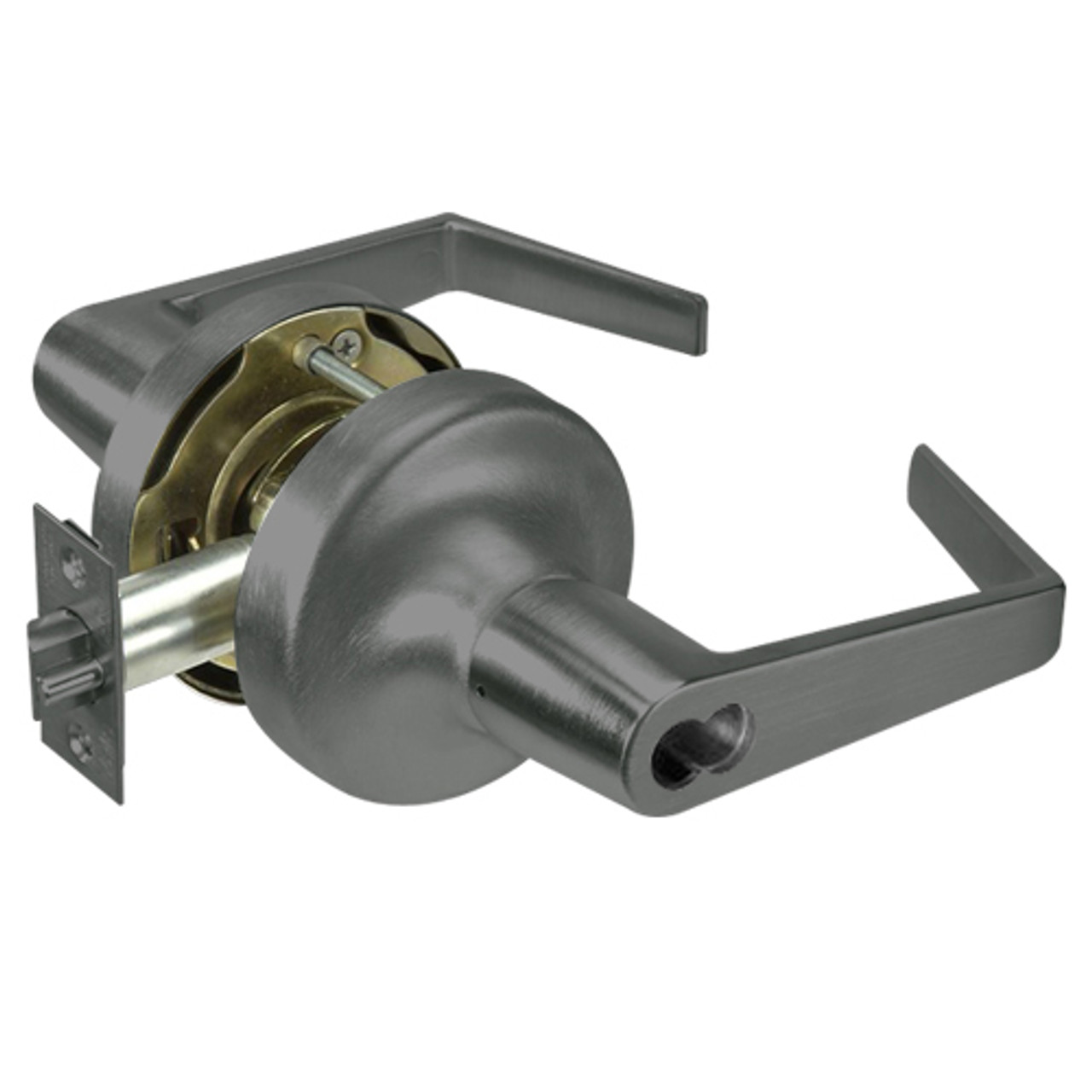 M-AU5305LN-620 Yale 5300LN Series Single Cylinder Storeroom or Closet Cylindrical Lock with Augusta Lever Prepped for Medeco-ASSA IC Core in Antique Nickel