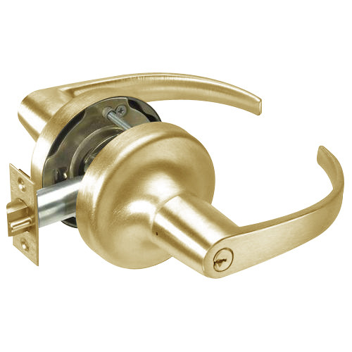 PB5304LN-606 Yale 5300LN Series Single Cylinder Entry Cylindrical Lock with Pacific Beach Lever in Satin Brass