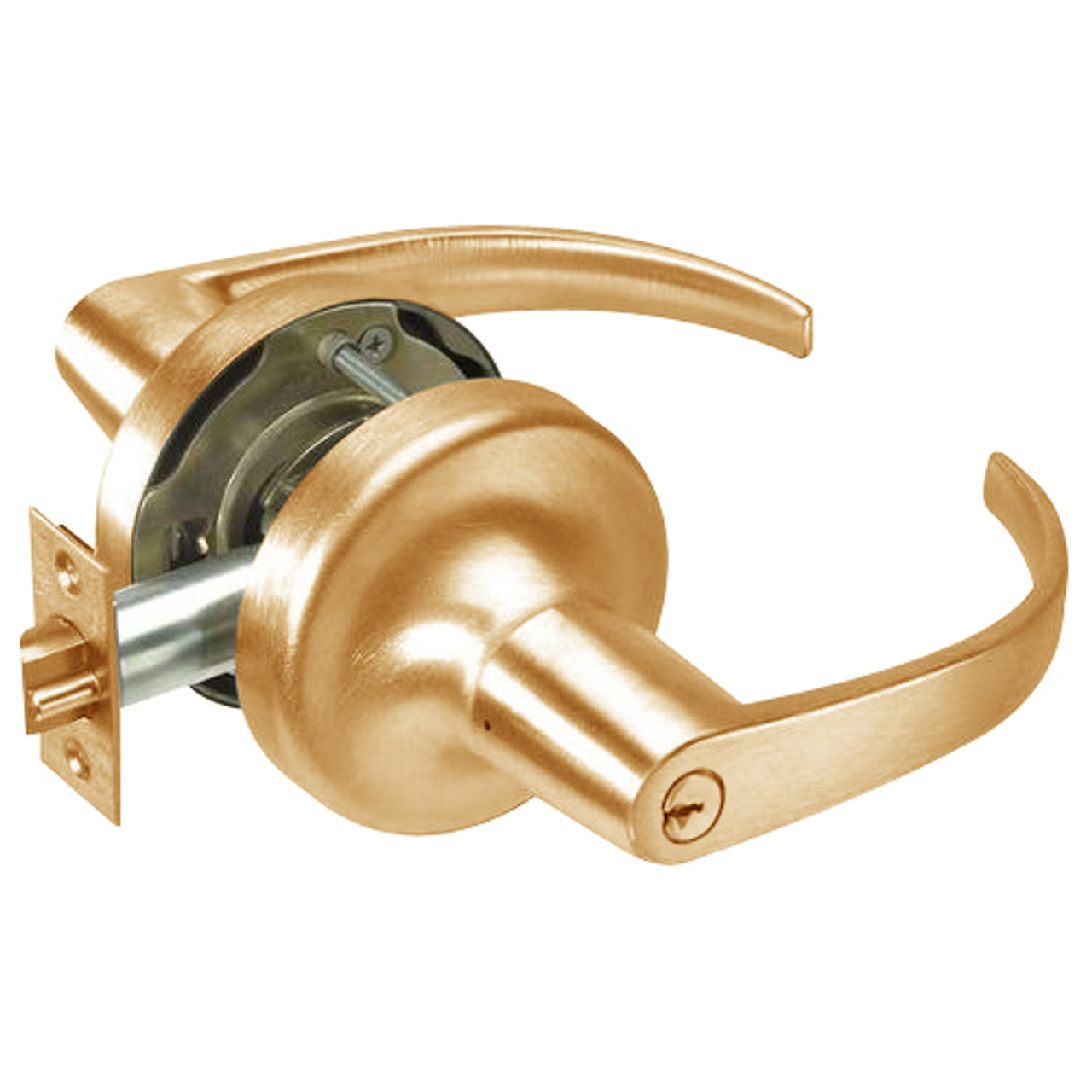 PB5305LN-612 Yale 5300LN Series Single Cylinder Storeroom or Closet Cylindrical Lock with Pacific Beach Lever in Satin Bronze