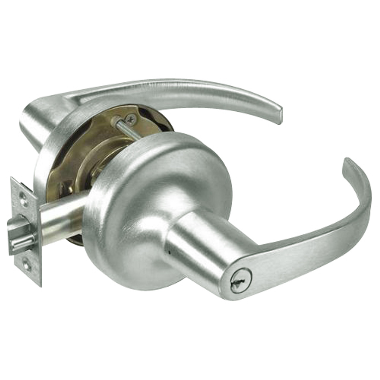 PB5307LN-619 Yale 5300LN Series Single Cylinder Entry Cylindrical Lock with Pacific Beach Lever in Satin Nickel