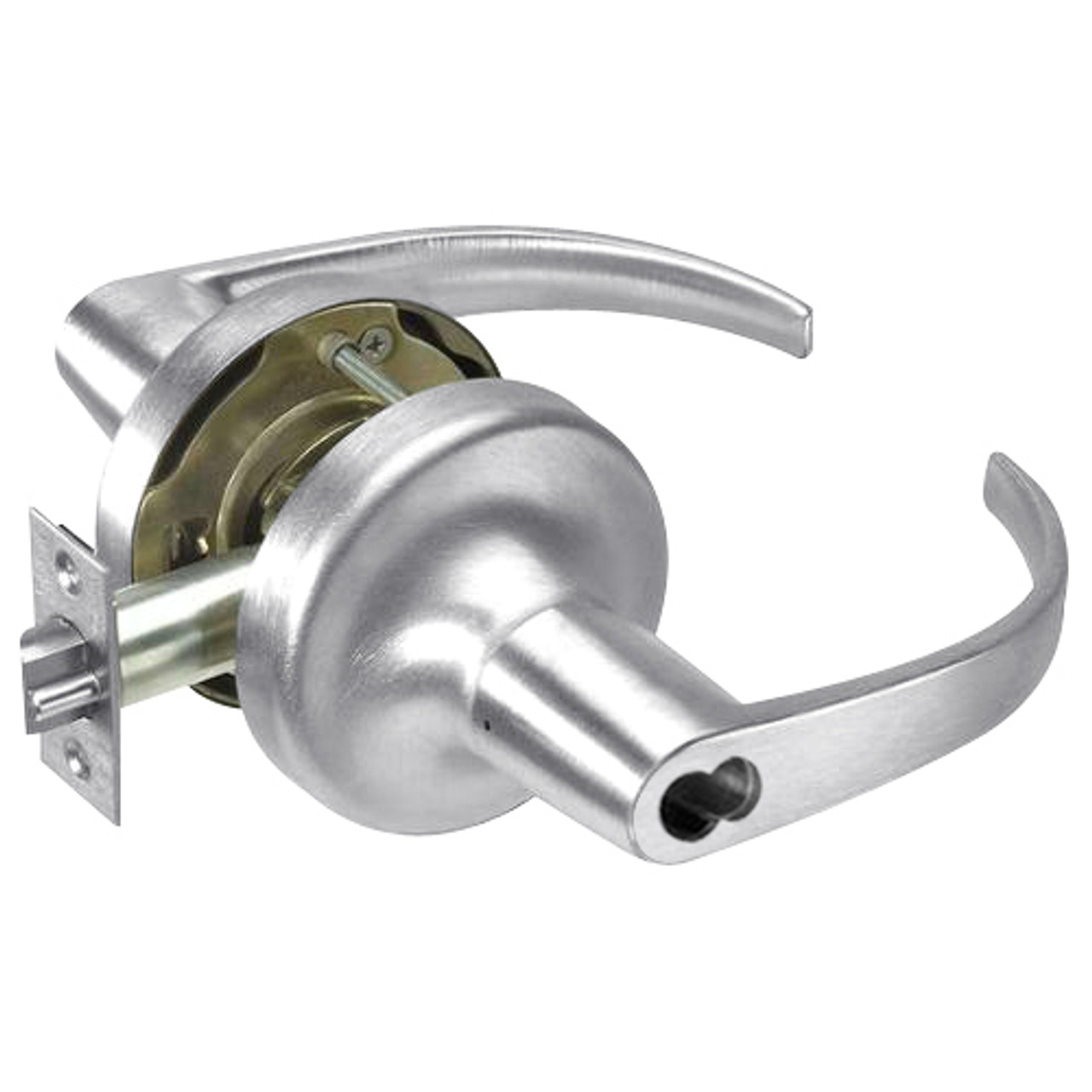 B-PB5322LN-625 Yale 5300LN Series Single Cylinder Corridor Cylindrical Lock with Pacific Beach Lever Prepped for SFIC in Bright Chrome