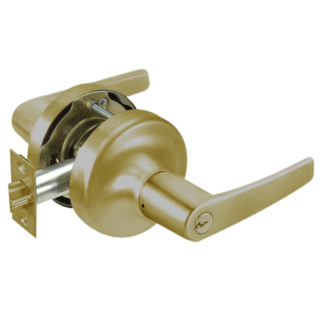 MO5306LN-609 Yale 5300LN Series Single Cylinder Service Station Cylindrical Lock with Monroe Lever in Antique Brass