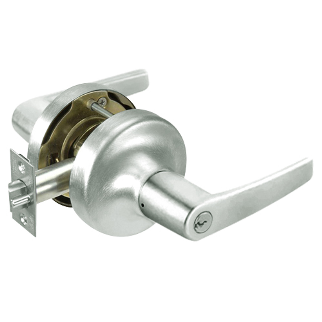 MO5306LN-619 Yale 5300LN Series Single Cylinder Service Station Cylindrical Lock with Monroe Lever in Satin Nickel