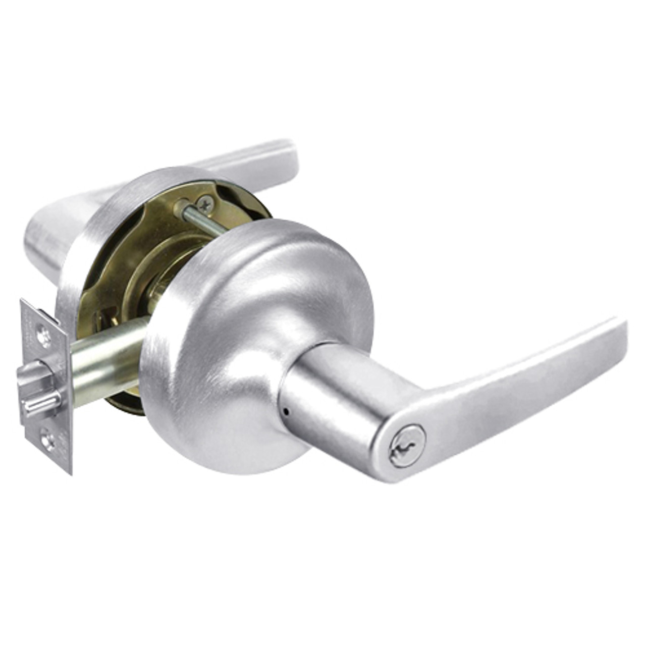 MO5308LN-625 Yale 5300LN Series Single Cylinder Classroom Cylindrical Lock with Monroe Lever in Bright Chrome