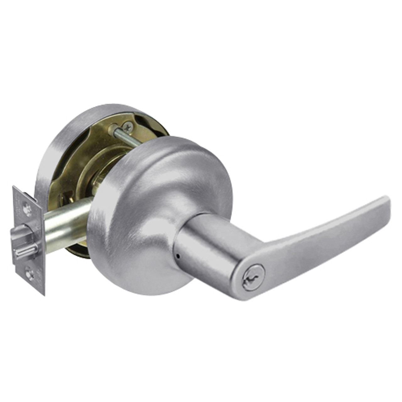 MO5339LN-626 Yale 5300LN Series Single Cylinder Communicating Storeroom Cylindrical Lock with Monroe Lever in Satin Chrome