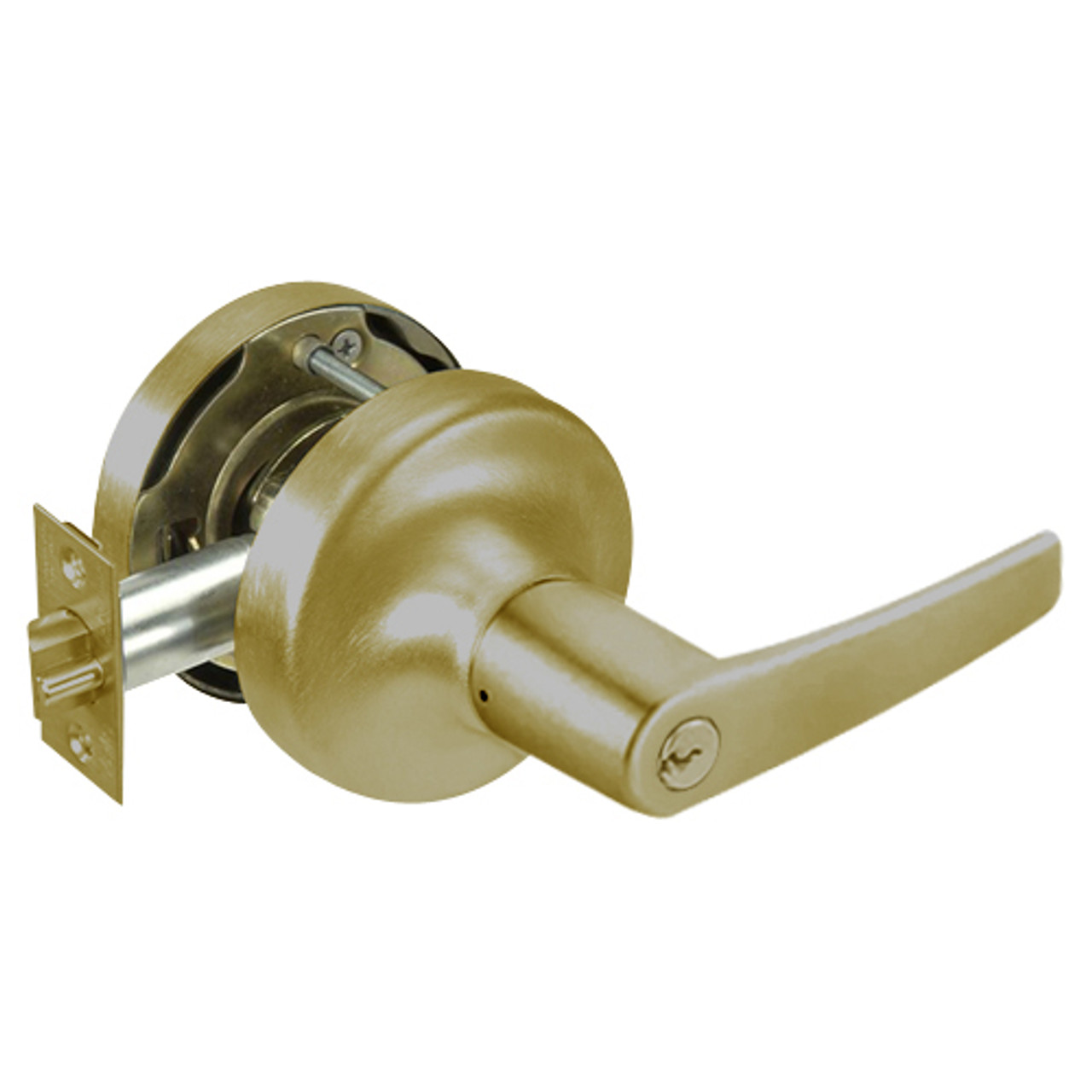 MO5339LN-609 Yale 5300LN Series Single Cylinder Communicating Storeroom Cylindrical Lock with Monroe Lever in Antique Brass