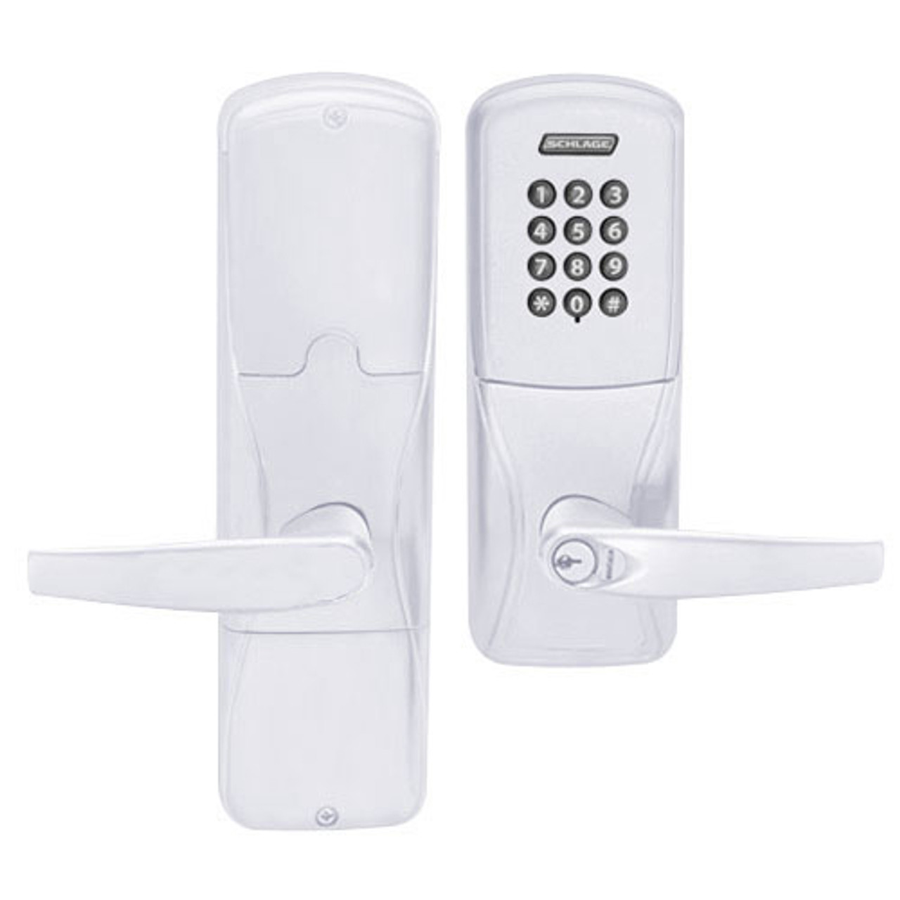 AD200-MS-70-KP-ATH-GD-29R-625 Schlage Classroom/Storeroom Mortise Keypad Lock with Athens Lever in Bright Chrome