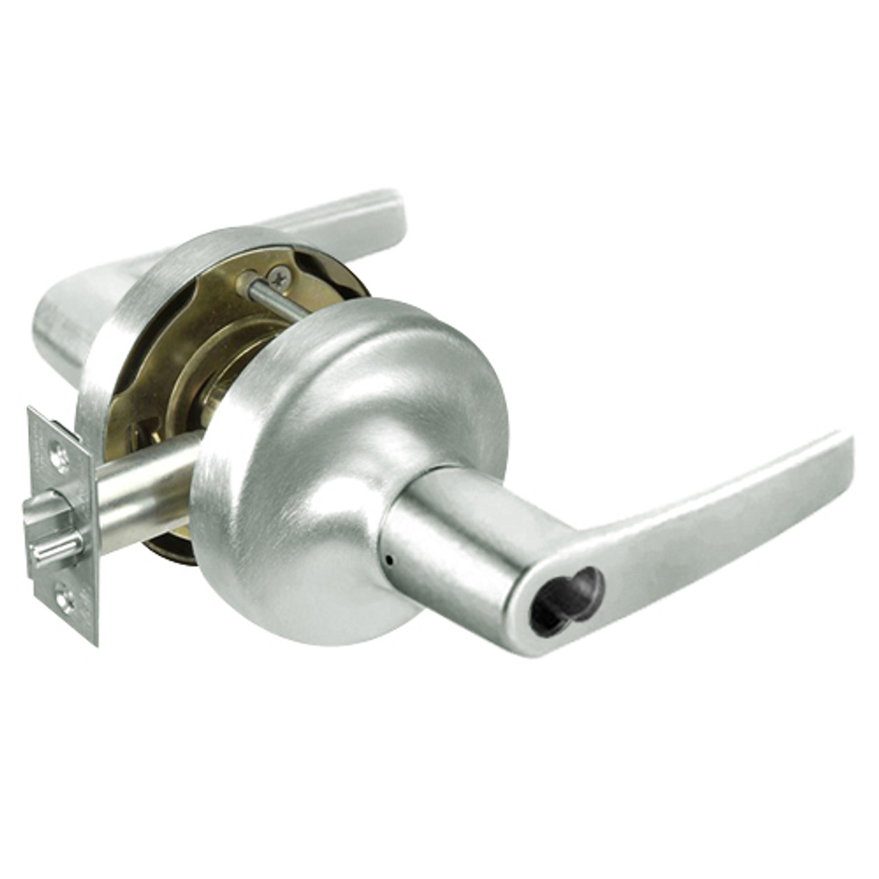 B-MO5305LN-619 Yale 5300LN Series Single Cylinder Storeroom or Closet Cylindrical Lock with Monroe Lever Prepped for SFIC in Satin Nickel