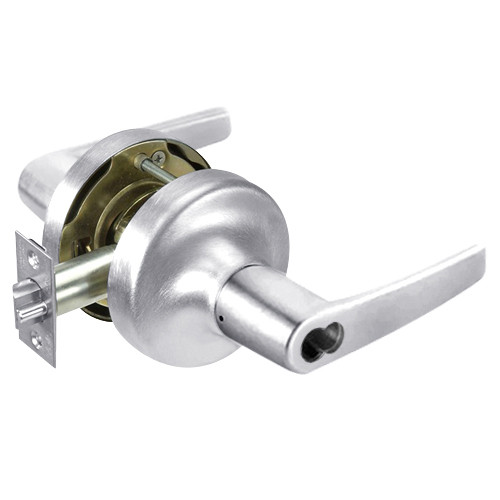 B-MO5306LN-625 Yale 5300LN Series Single Cylinder Service Station Cylindrical Lock with Monroe Lever Prepped for SFIC in Bright Chrome