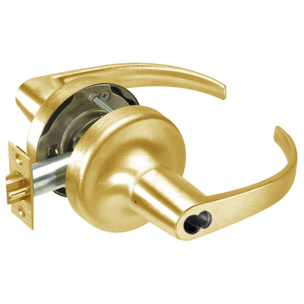 SI-PB5304LN-605 Yale 5300LN Series Single Cylinder Entry Cylindrical Lock with Pacific Beach Lever Prepped for Schlage IC Core in Bright Brass