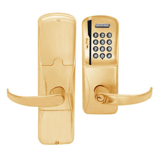 AD200-MS-50-MSK-SPA-GD-29R-612 Schlage Office Mortise Magnetic Stripe Keypad Lock with Sparta Lever in Satin Bronze