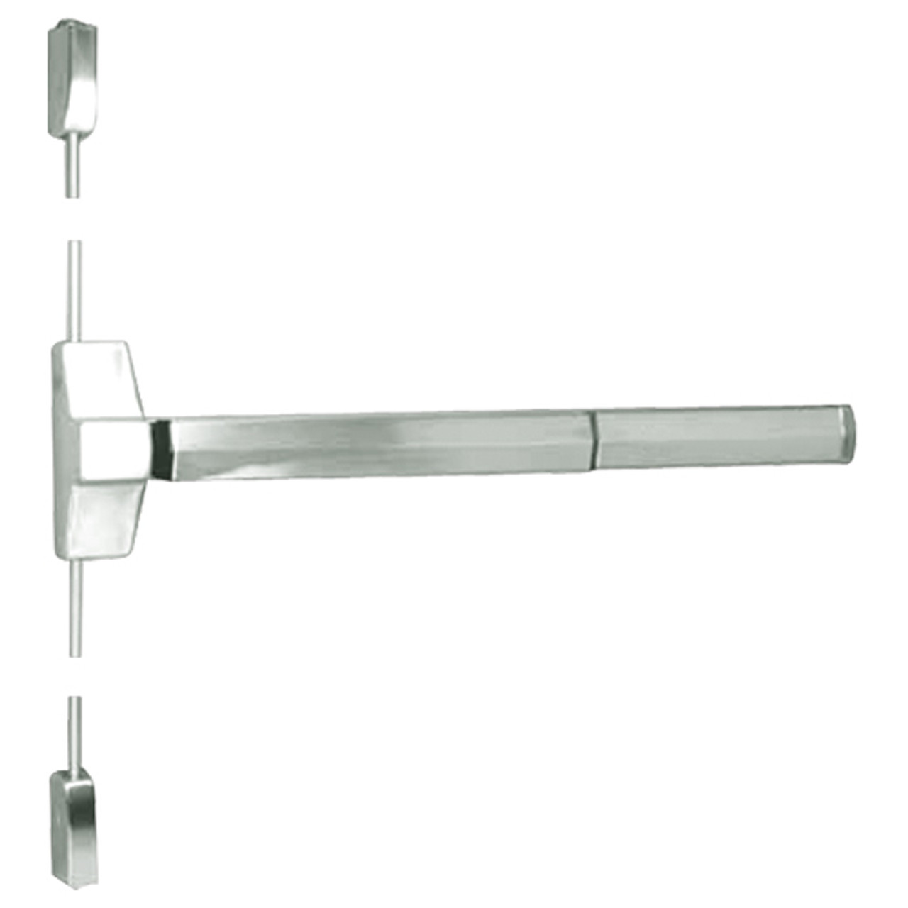 7110F-48-619 Yale 7000 Series Fire Rated Surface Vertical Rod Exit Device in Satin Nickel