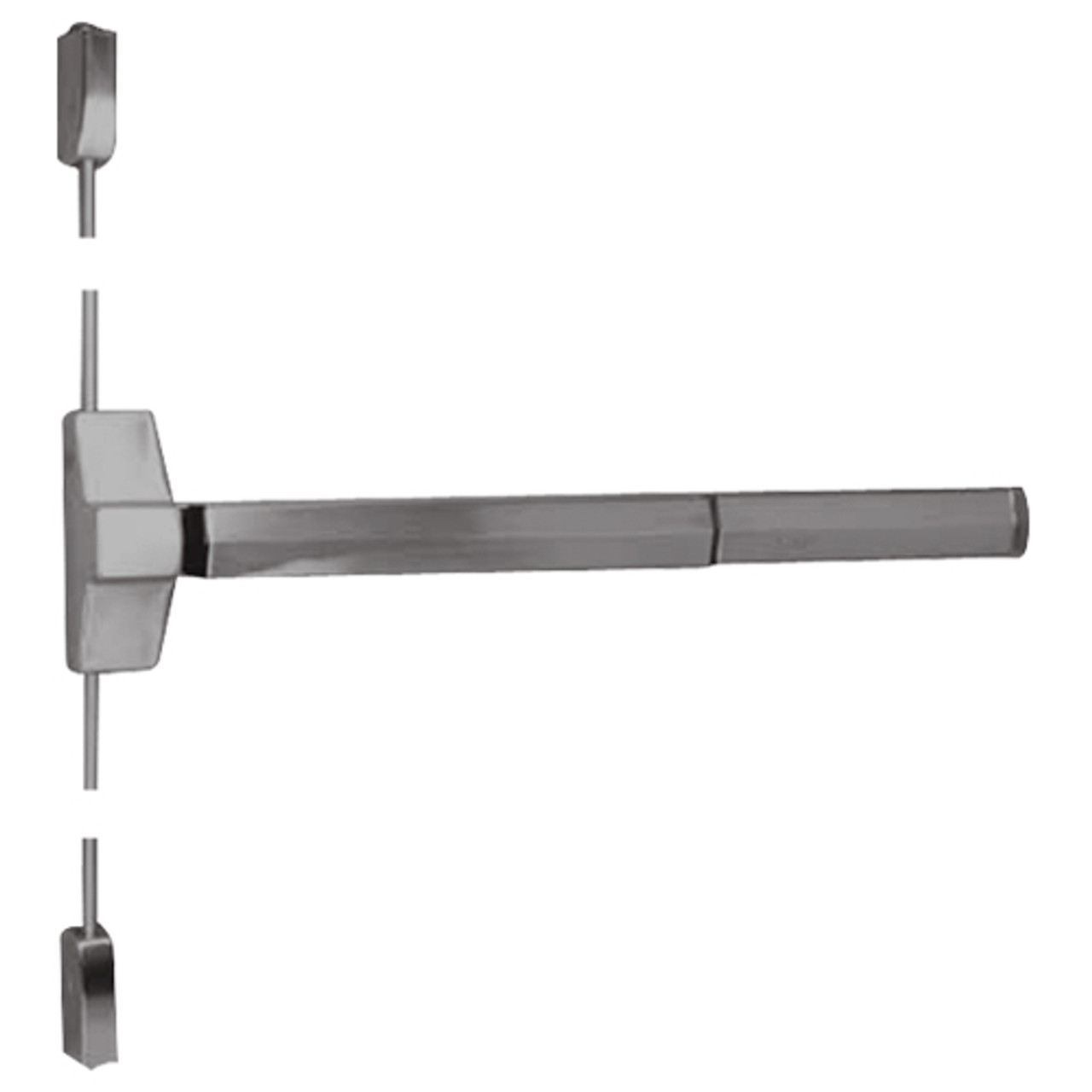 7110F-48-630 Yale 7000 Series Fire Rated Surface Vertical Rod Exit Device in Satin Stainless Steel