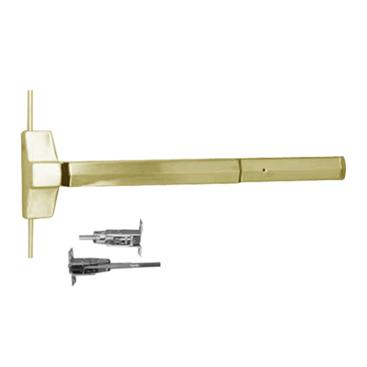 7120-24-606 Yale 7000 Series Non Fire Rated Concealed Vertical Rod Exit Device in Satin Brass