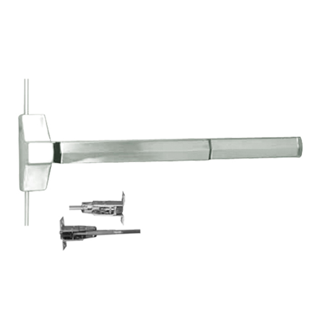 7120F-24-619 Yale 7000 Series Fire Rated Concealed Vertical Rod Exit Device in Satin Nickel