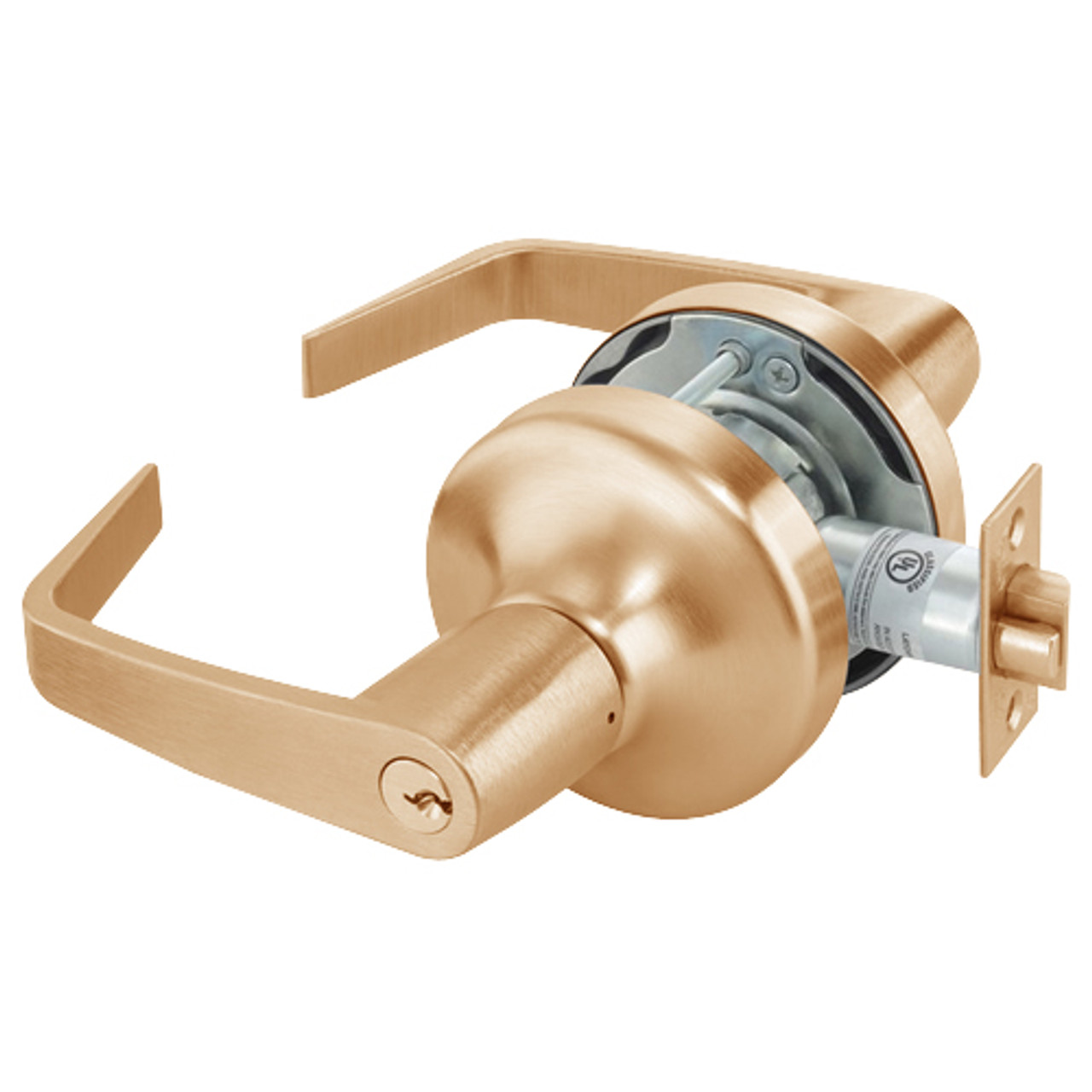 AU4722LN-612 Yale 4700LN Series Single Cylinder Corridor Cylindrical Lock with Augusta Lever in Satin Bronze