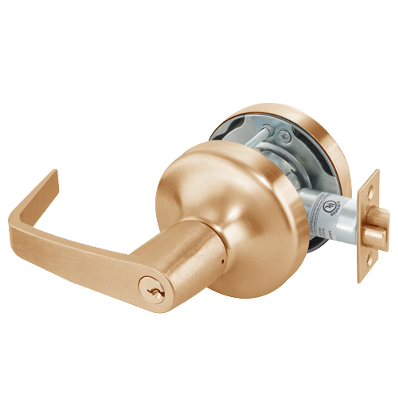 AU4729LN-612 Yale 4700LN Series Single Cylinder Communicating Classroom Cylindrical Lock with Augusta Lever in Satin Bronze