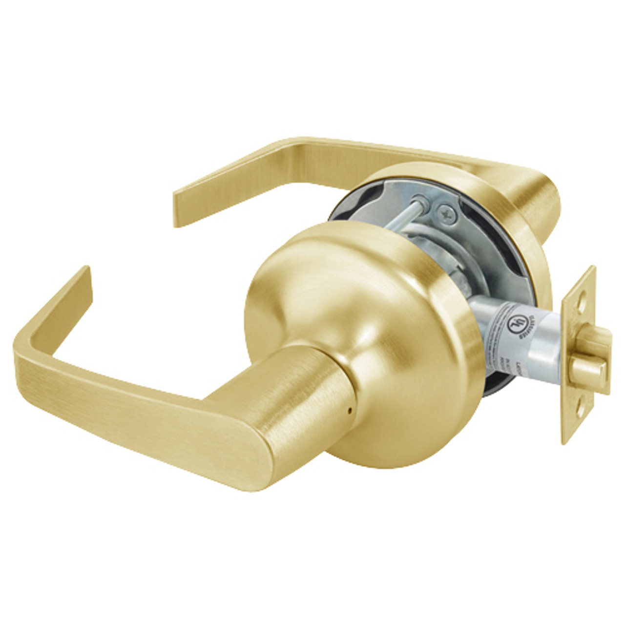 AU4701LN-605 Yale 4700LN Series Non Keyed Passage or Closet Cylindrical Lock with Augusta Lever in Bright Brass