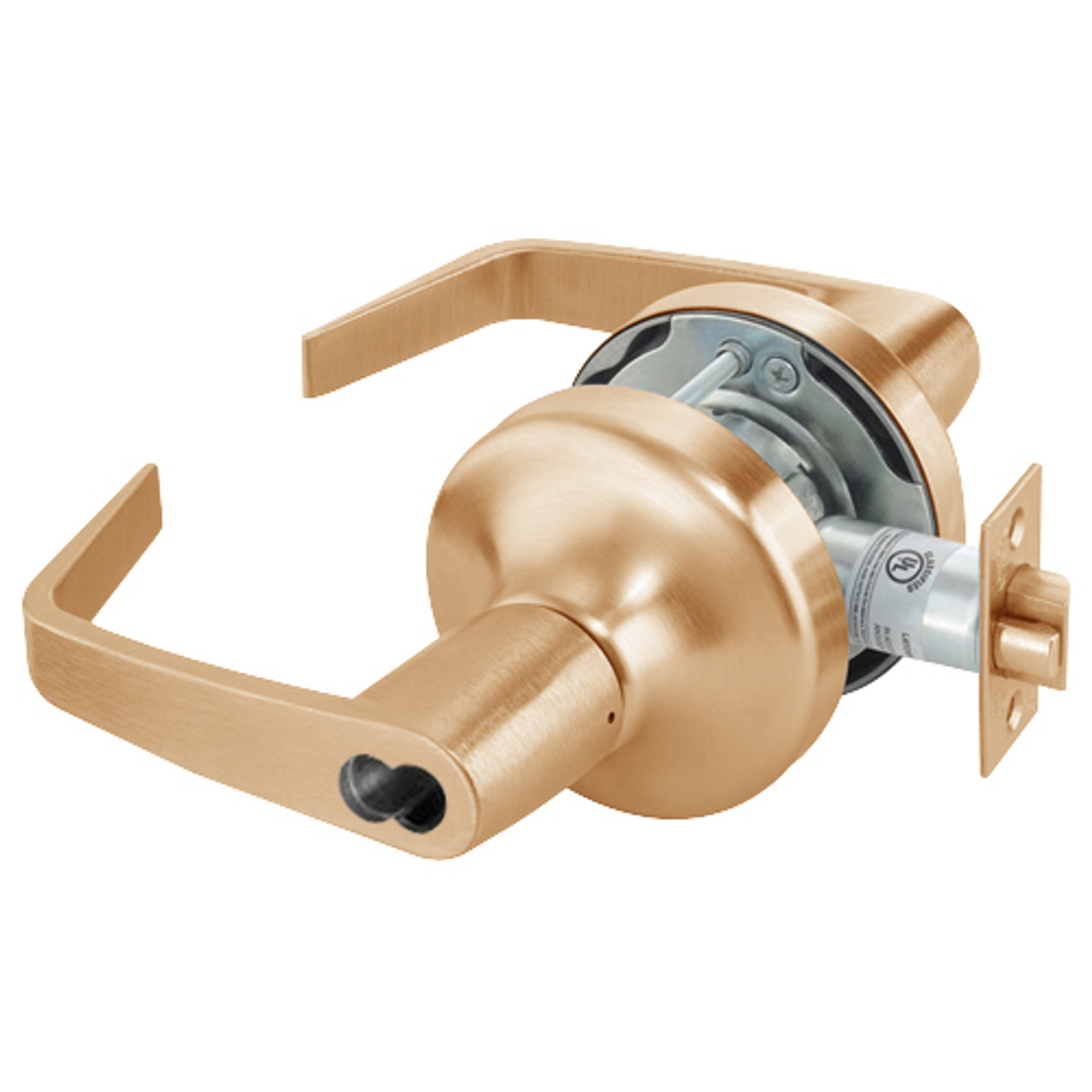 B-AU4707LN-612 Yale 4700LN Series Single Cylinder Entry Cylindrical Lock with Augusta Lever Prepped for SFIC in Satin Bronze