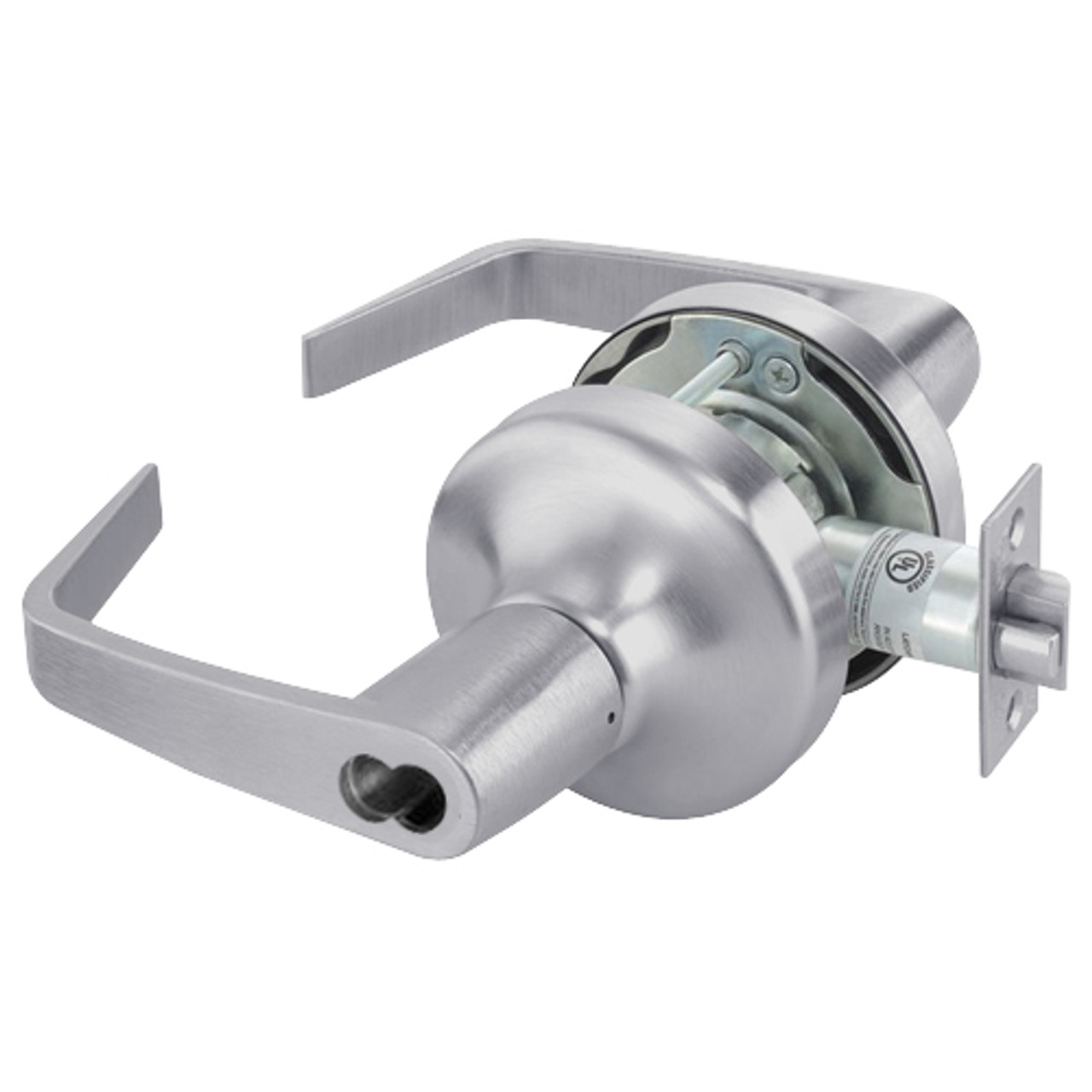 SI-AU4705LN-626 Yale 4700LN Series Single Cylinder Storeroom or Closet Cylindrical Lock with Augusta Lever Prepped for Schlage IC Core in Satin Chrome