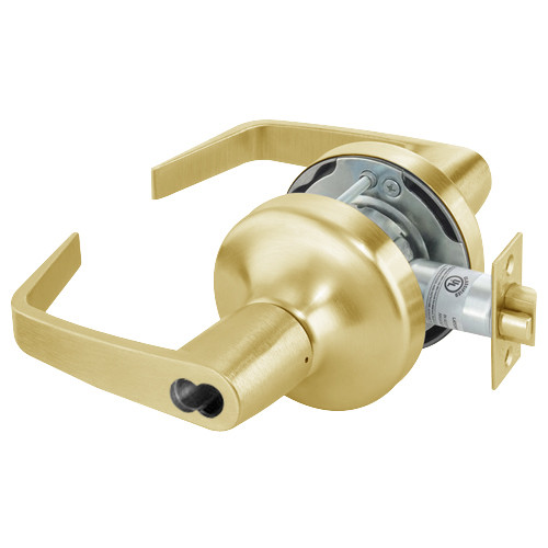 SI-AU4708LN-605 Yale 4700LN Series Single Cylinder Classroom Cylindrical Lock with Augusta Lever Prepped for Schlage IC Core in Bright Brass