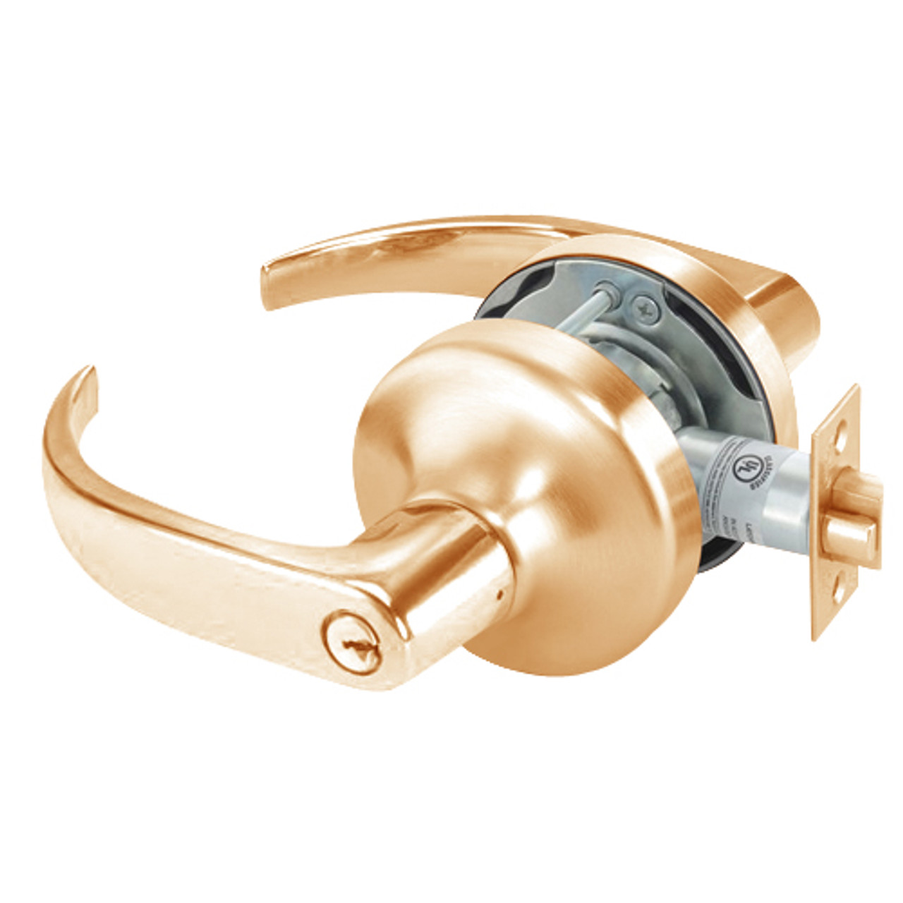 PB4705LN-612 Yale 4700LN Series Single Cylinder Storeroom or Closet Cylindrical Lock with Pacific Beach Lever in Satin Bronze
