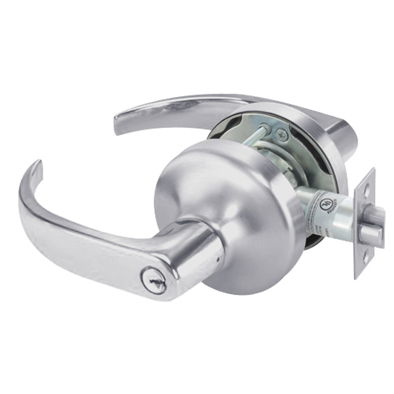PB4722LN-626 Yale 4700LN Series Single Cylinder Corridor Cylindrical Lock with Pacific Beach Lever in Satin Chrome