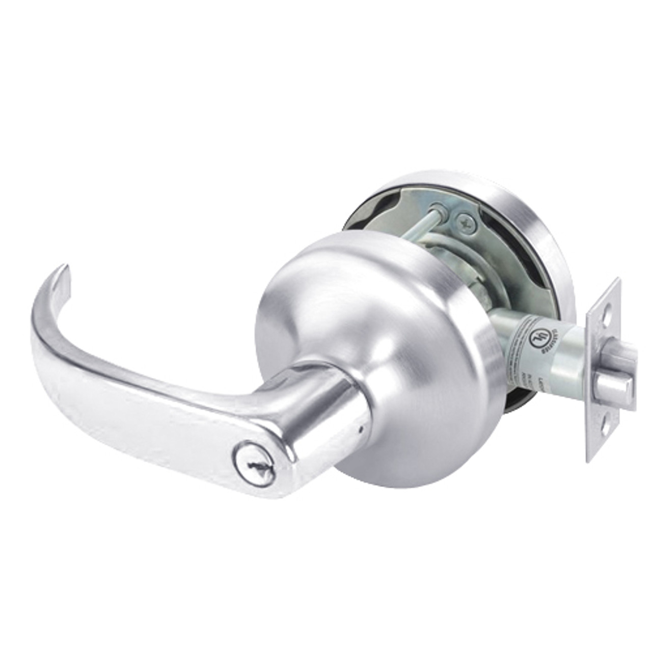 PB4739LN-625 Yale 4700LN Series Single Cylinder Communicating Storeroom Cylindrical Lock with Pacific Beach Lever in Bright Chrome