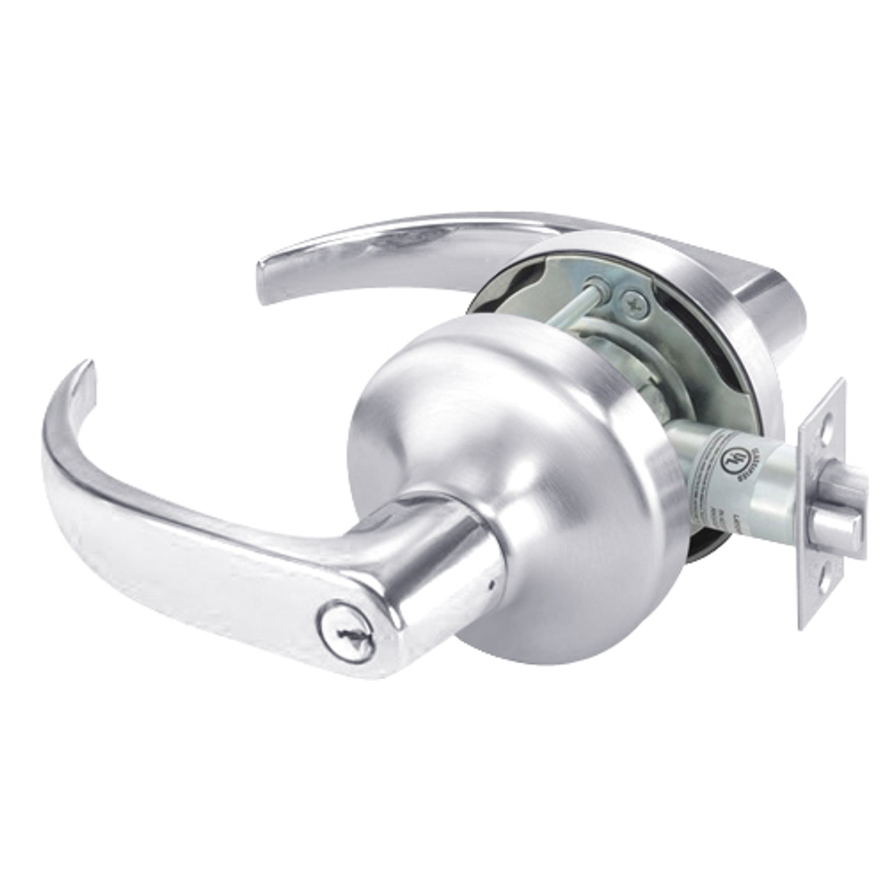 PB4721LN-625 Yale 4700LN Series Double Cylinder Communicating Cylindrical Lock with Pacific Beach Lever in Bright Chrome